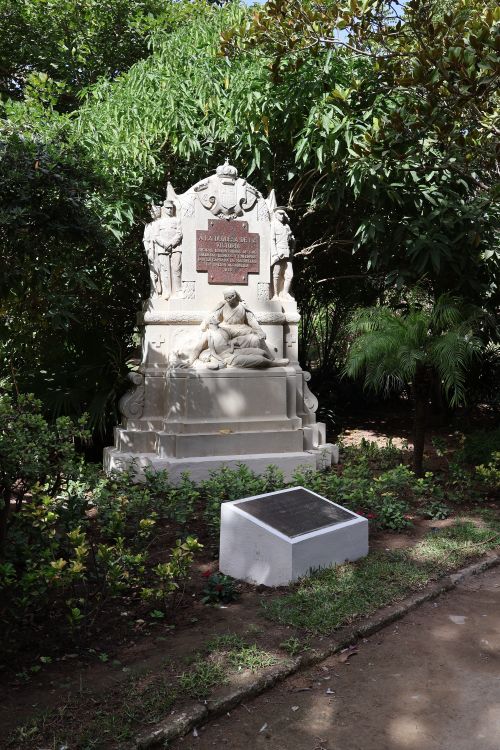 Free Monument surrounded by lush greenery in Cádiz, Andalucía, Spain. Stock Photo