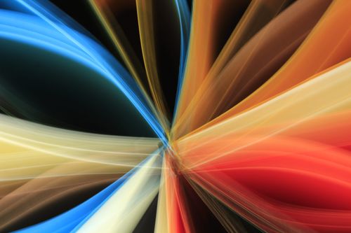 Free Dynamic abstract light streak patterns with red, blue, and yellow hues in a captivating modern design. Stock Photo