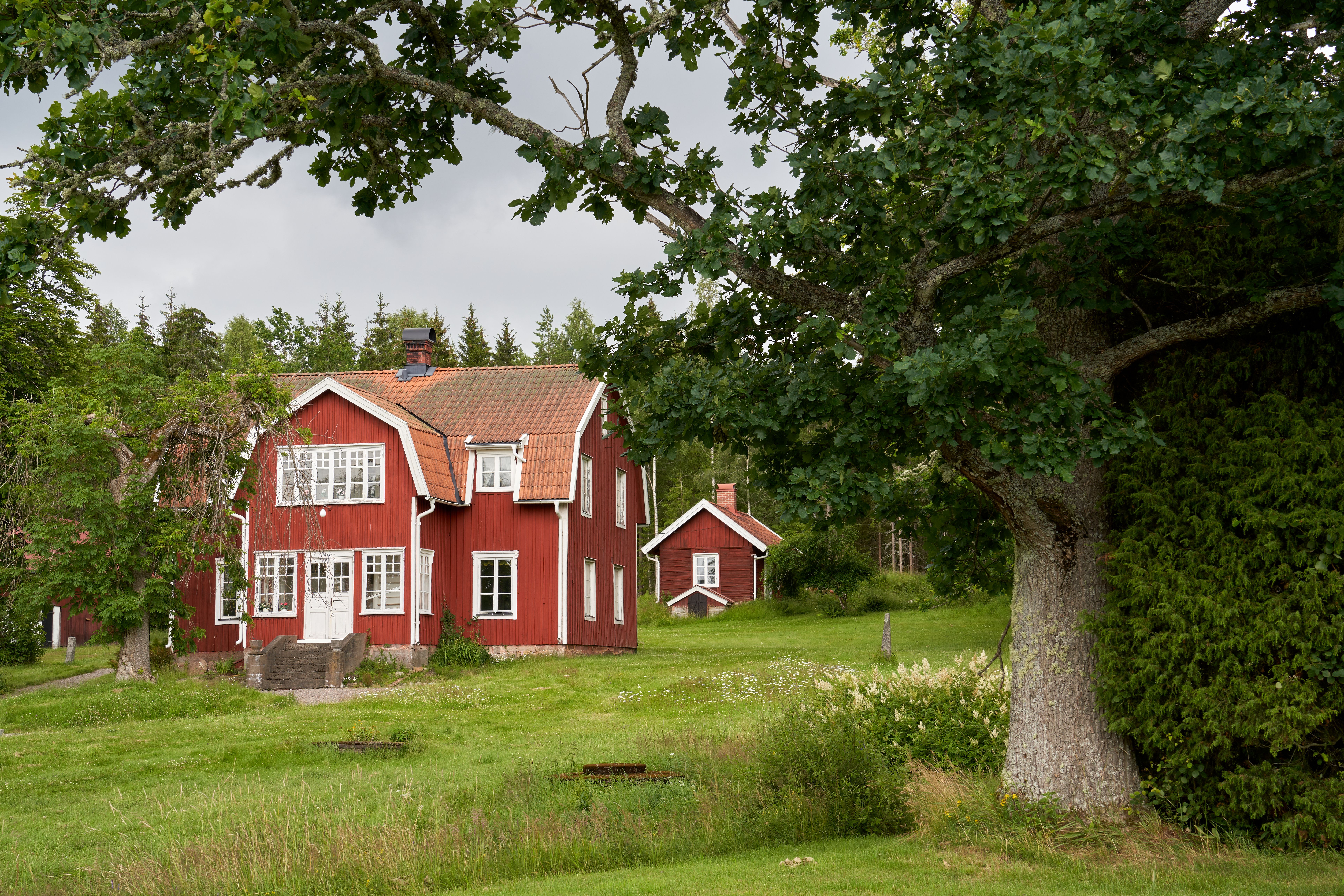 Charming Red Wooden House in Swedish Countryside · Free Stock Photo