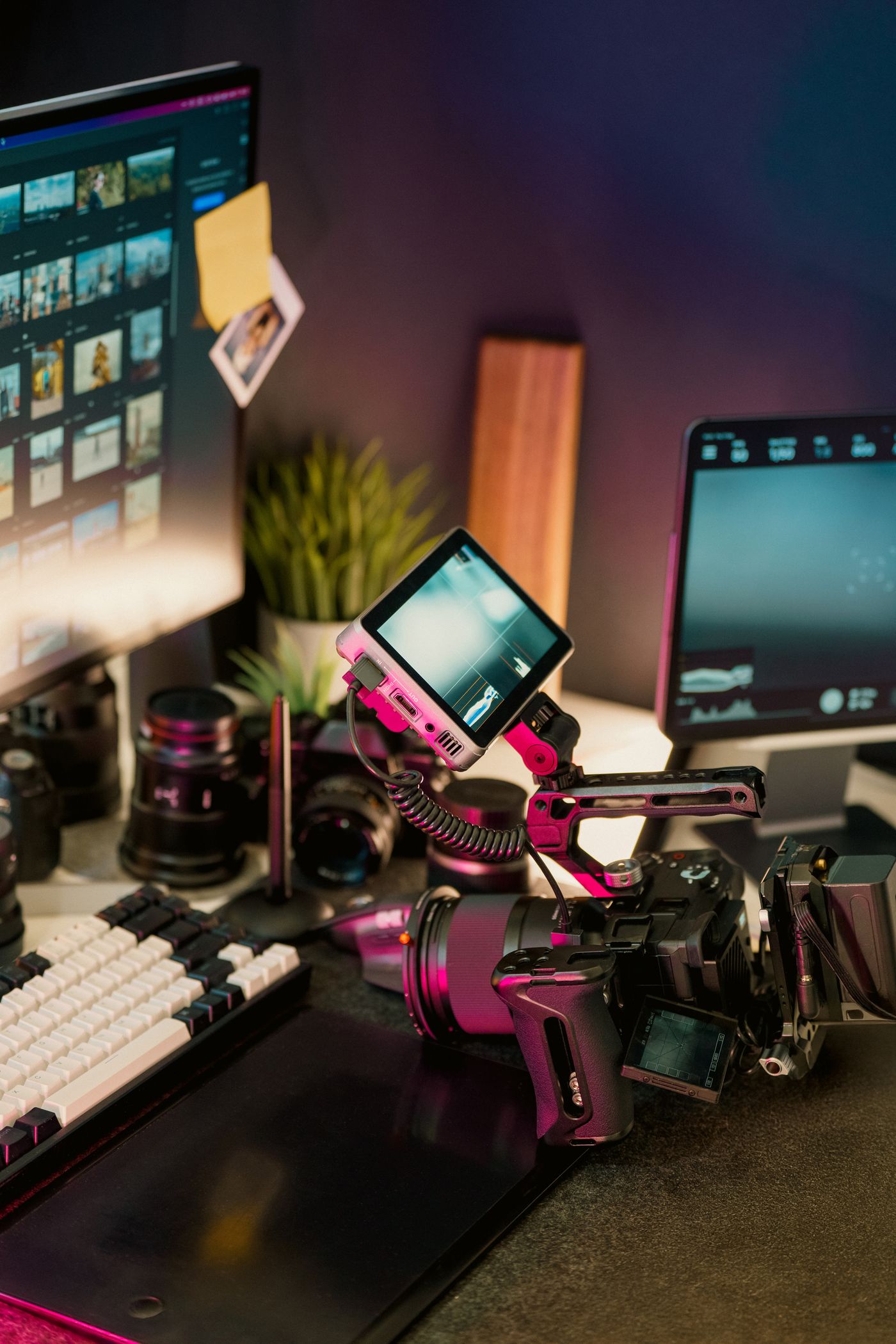 Real video editing and production workspace