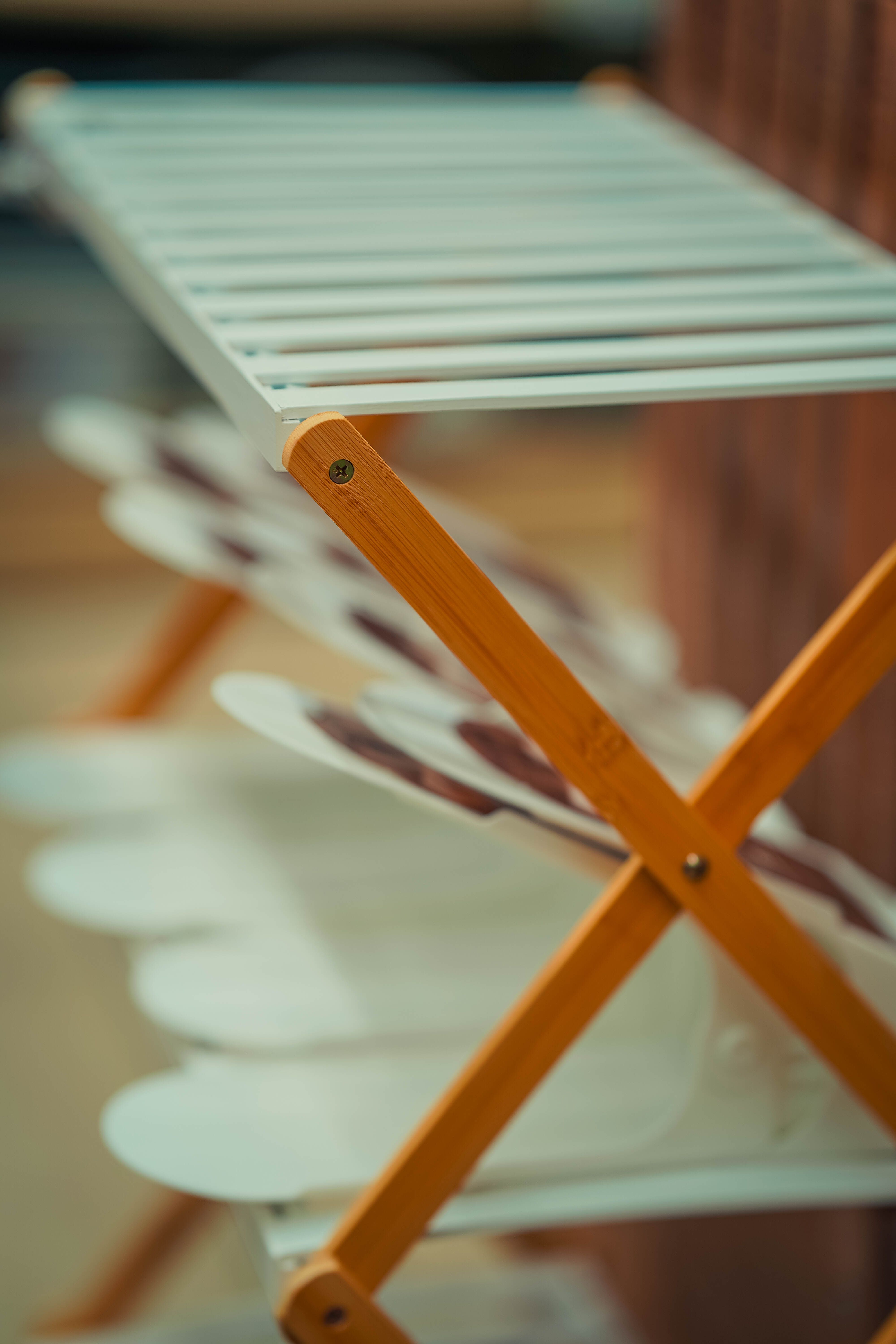 Close-up of Wooden and Metal Laundry Drying Rack · Free Stock Photo
