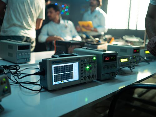Laboratory oscilloscope equipment used in acoustic measurement
