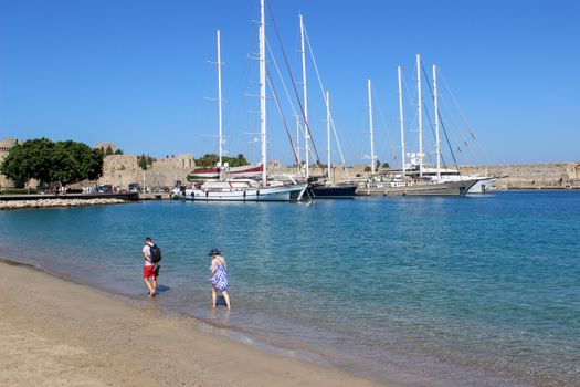 Knights' old town at dawn — Rhodes