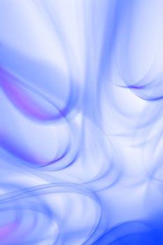Mysterious and soothing blue abstract light swirls with soft gradients and motion blur.