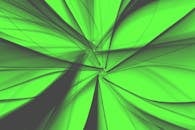 Vibrant Abstract Green Lines and Shapes Art