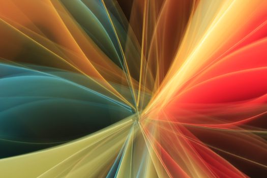 Dynamic and colorful abstract light streaks creating an energetic visual harmony.