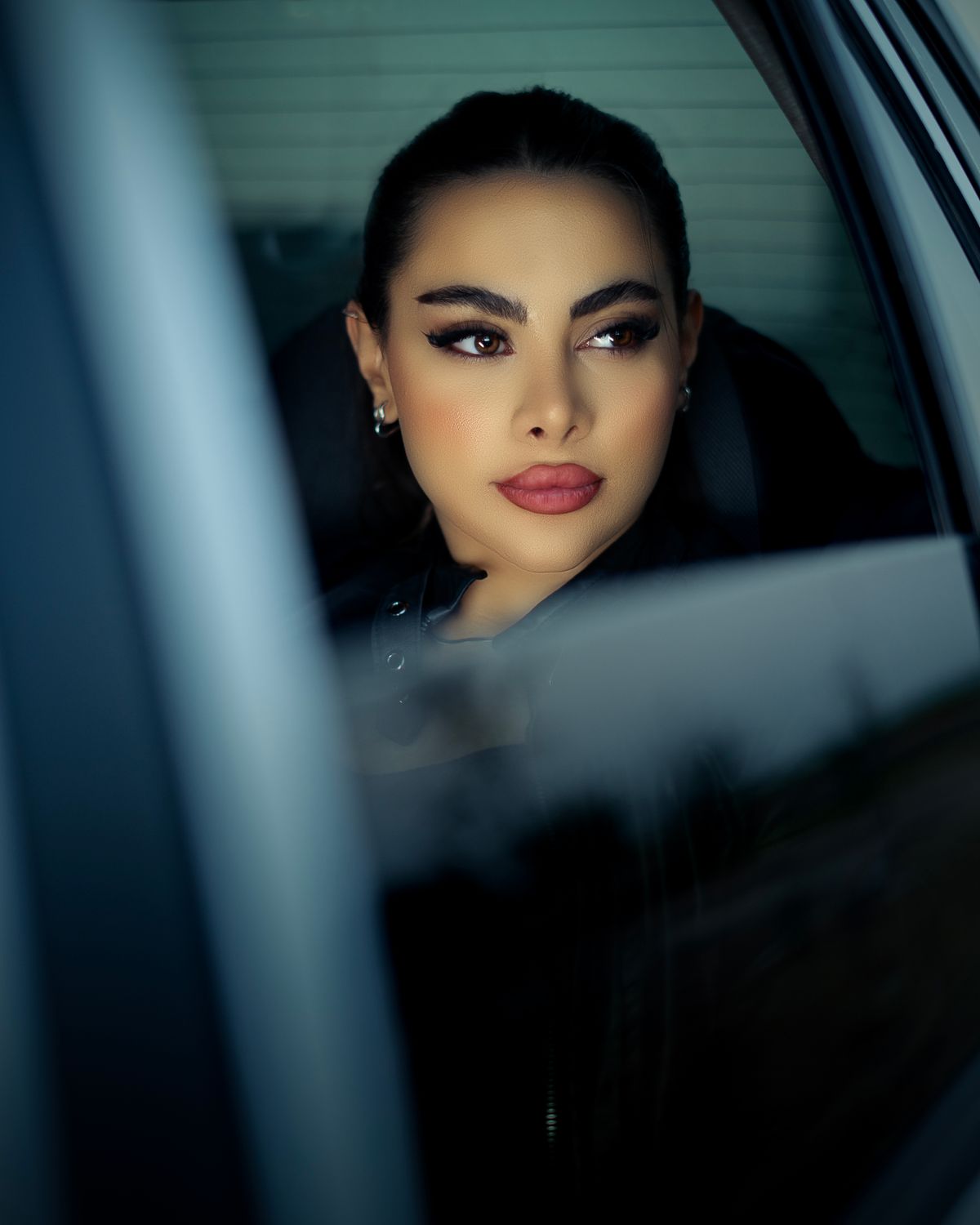 Woman in Red Dress Standing by Car · Free Stock Photo