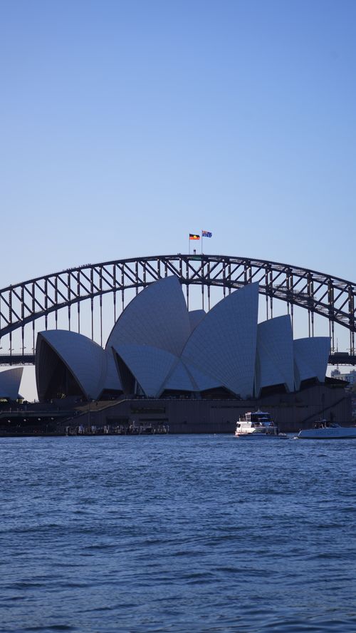 Free Stunning view of Sydney Opera House and Harbour Bridge during daytime with clear sky. Stock Photo
