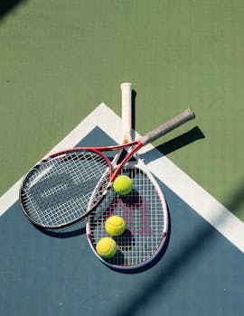 Tennis Racket and Ball: Tennis Court 1