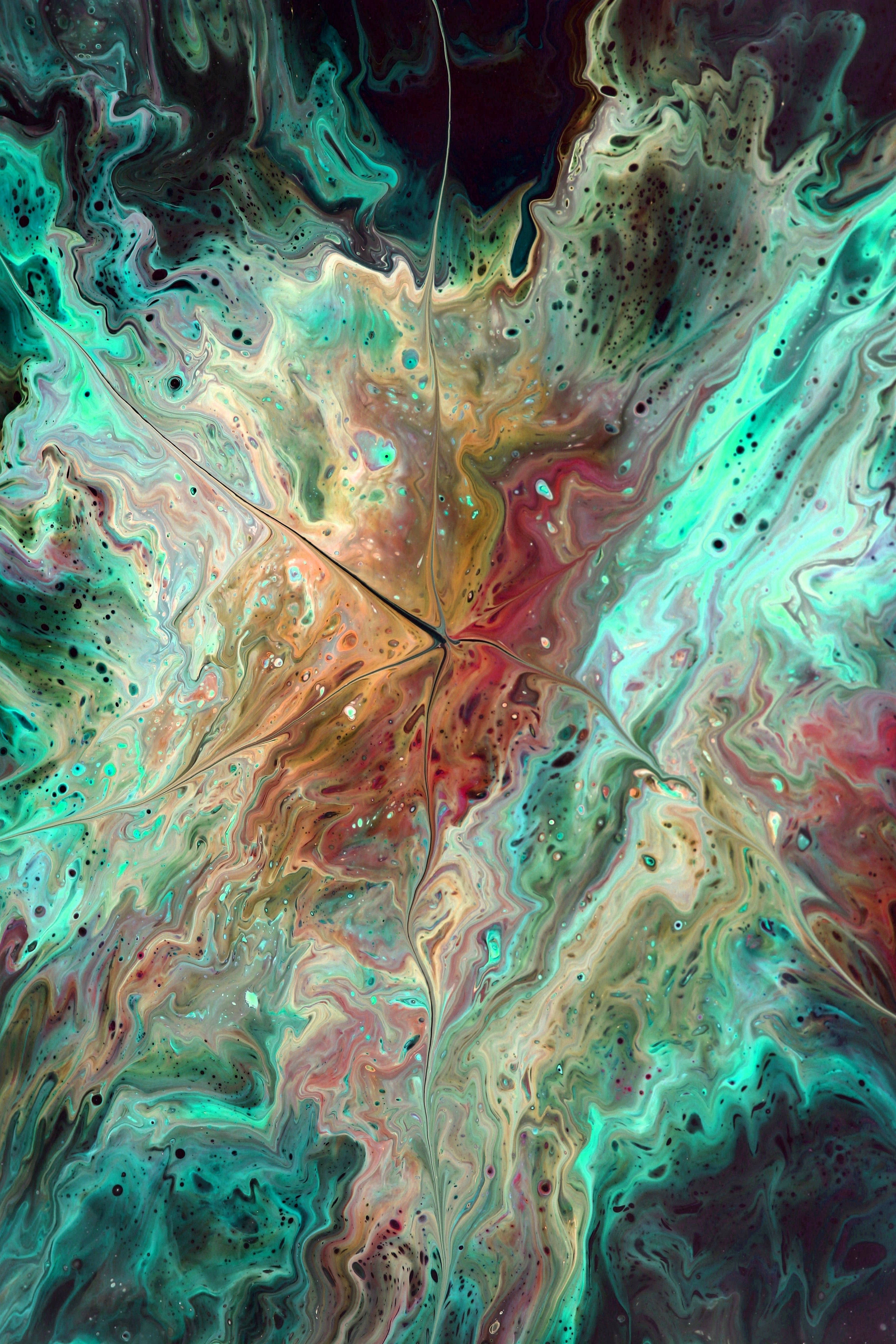 Vibrant Abstract Fluid Art with Turquoise and Earth Tones · Free Stock ...