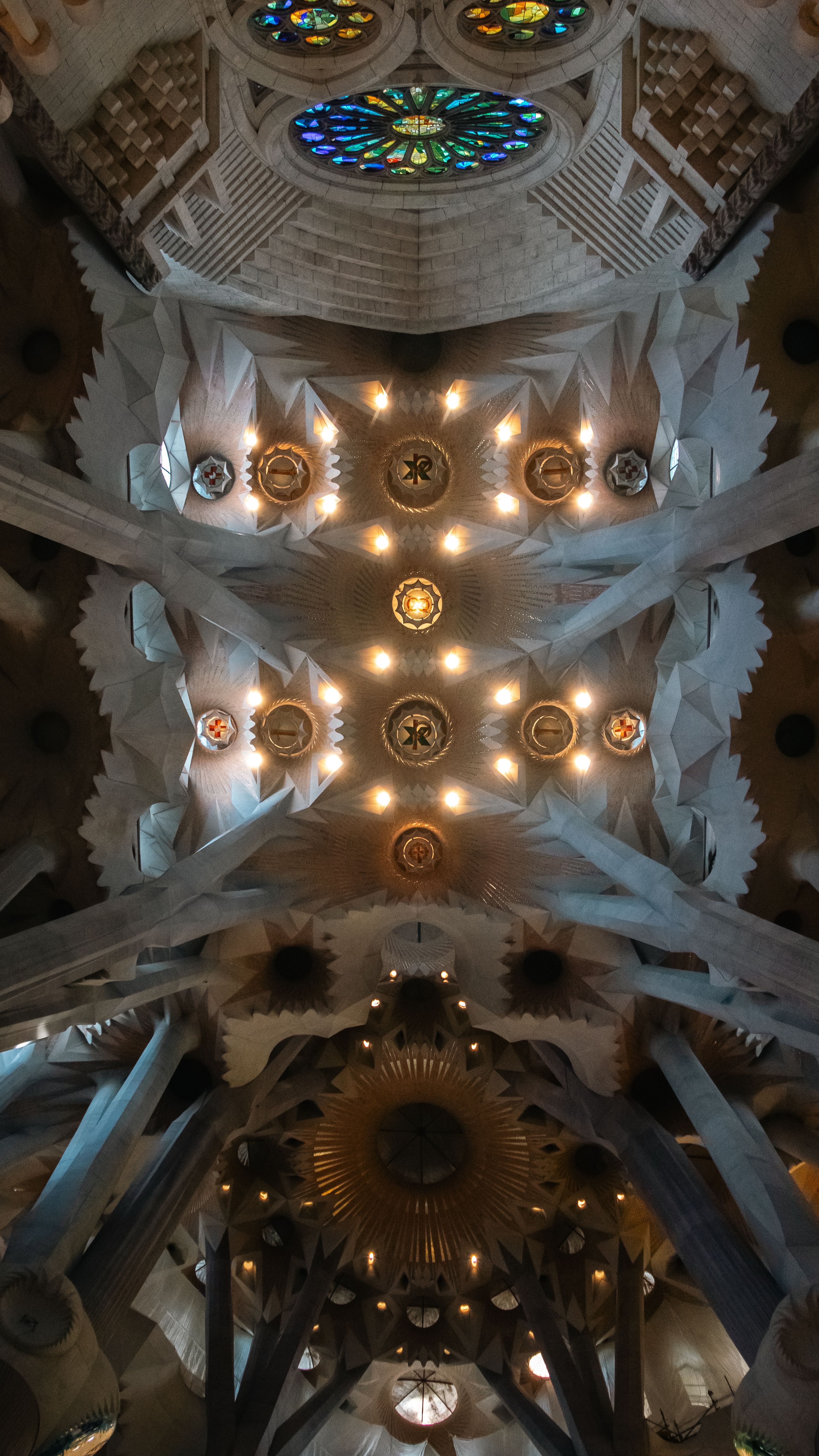 Intricate Ceiling of Sagrada Familia in Barcelona · Free Stock Photo