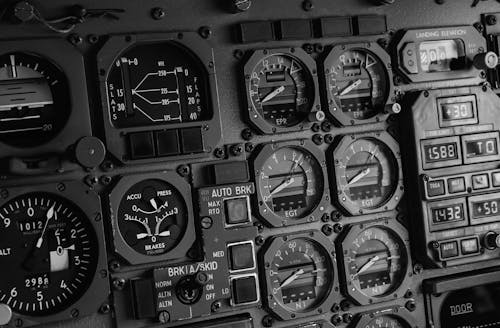 Gray Airplane Control Panel