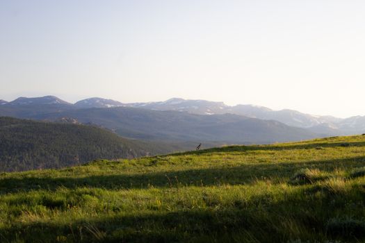 Breathtaking view of Wyoming mountains during golden hour, showcasing natural beauty and tranquility.
