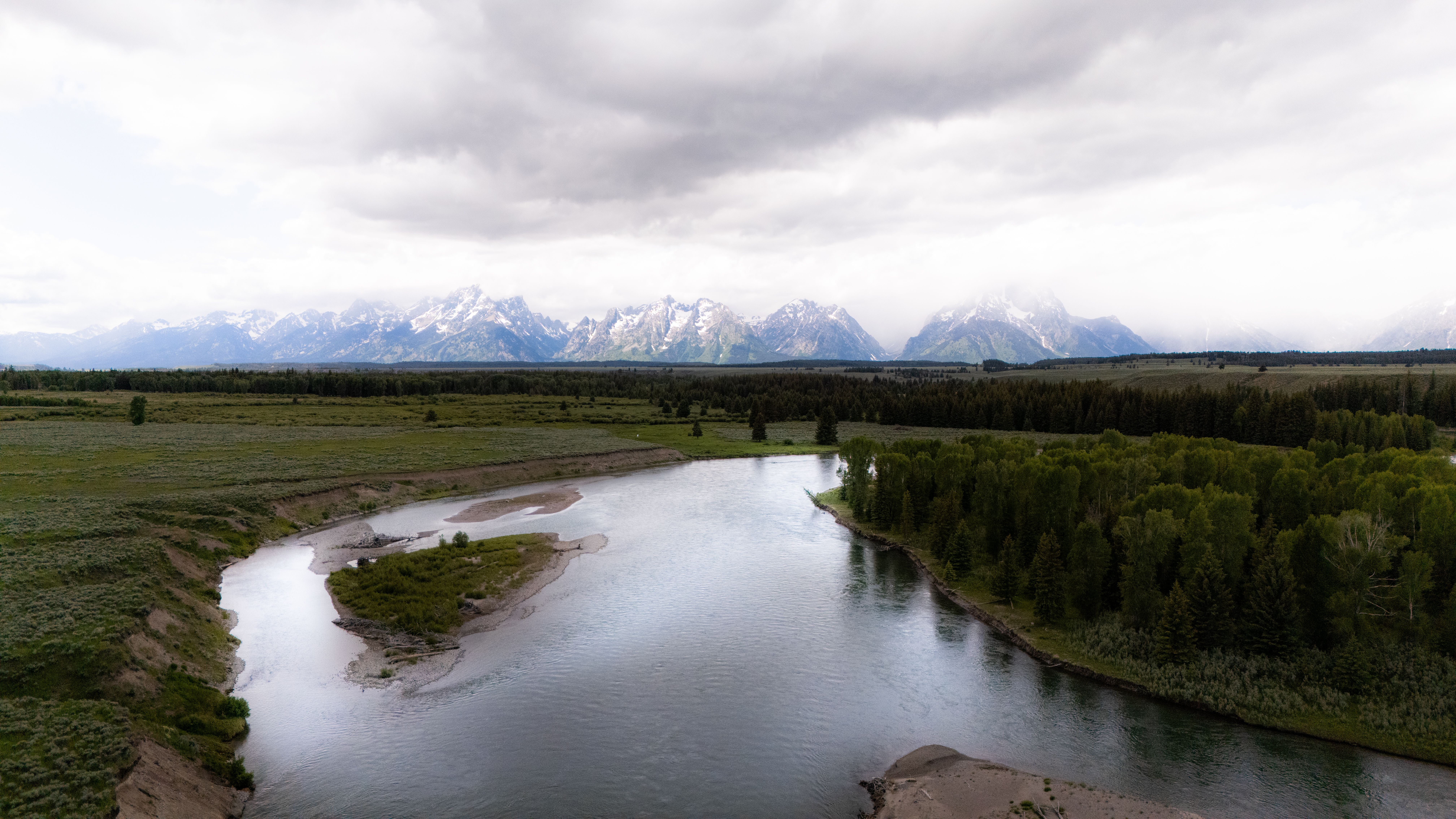 A scenic float on the Snake River below the Tetons