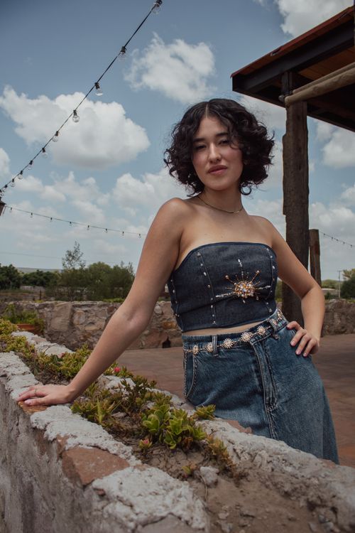 Free Stylish portrait of a female model posing outdoors in a Querétaro vineyard. Stock Photo