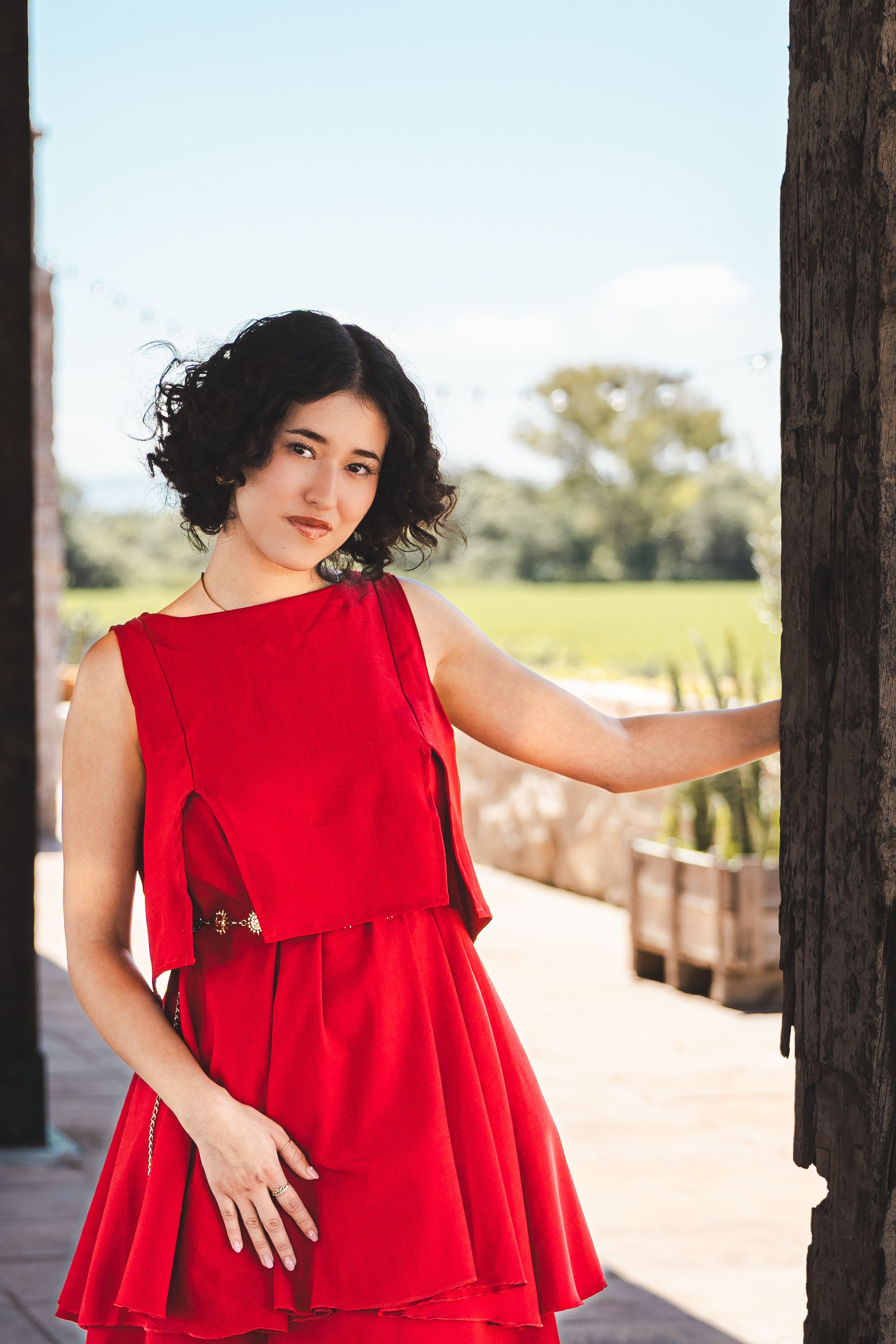 Portrait of Woman in Red Dress Outdoors · Free Stock Photo