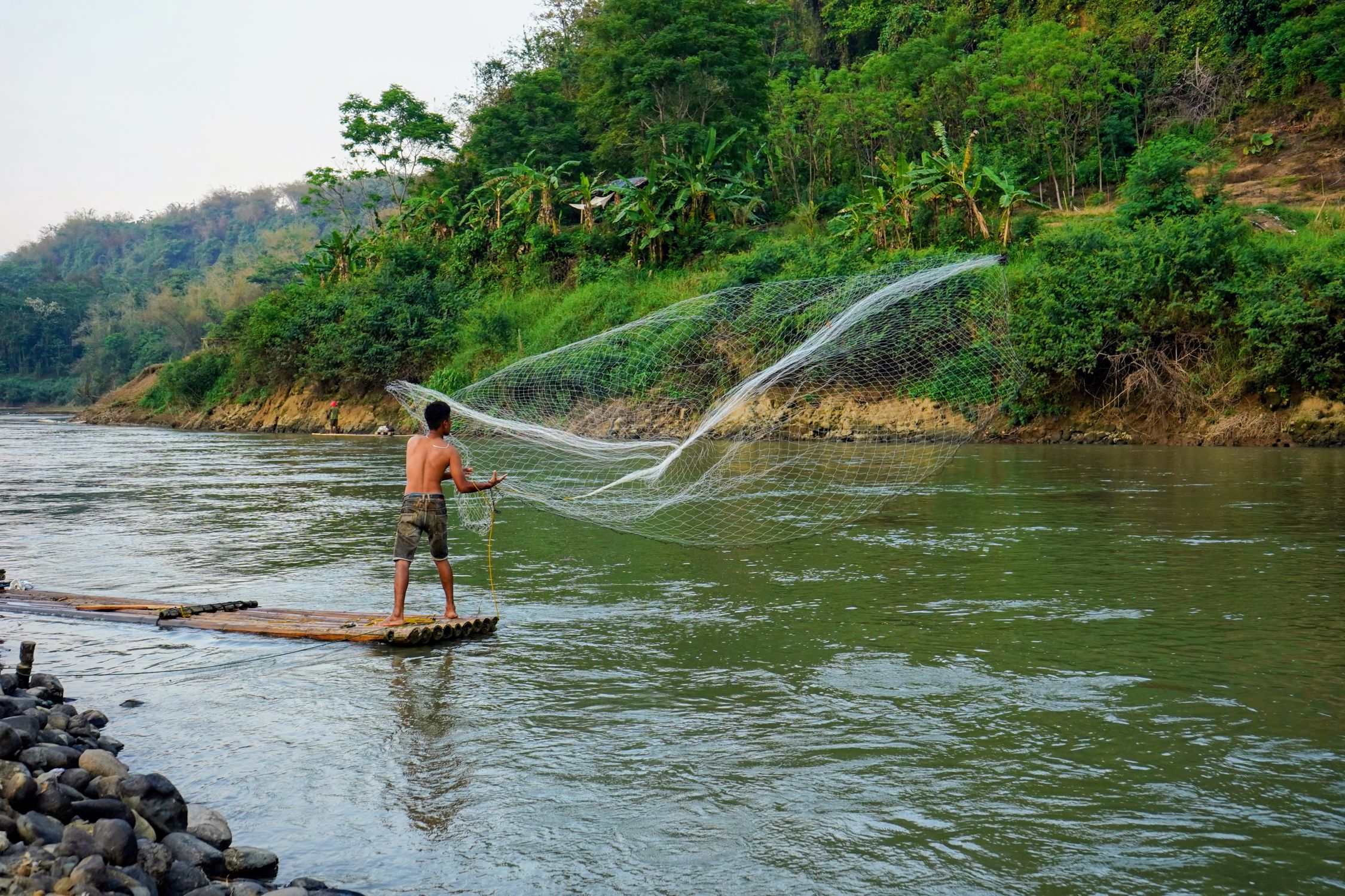 Traditional Fishing in Scenic West Java River · Free Stock Photo