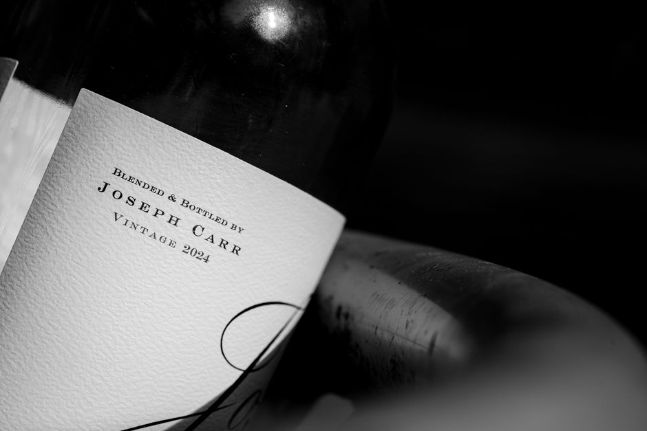 wine bottle label close up reading detail