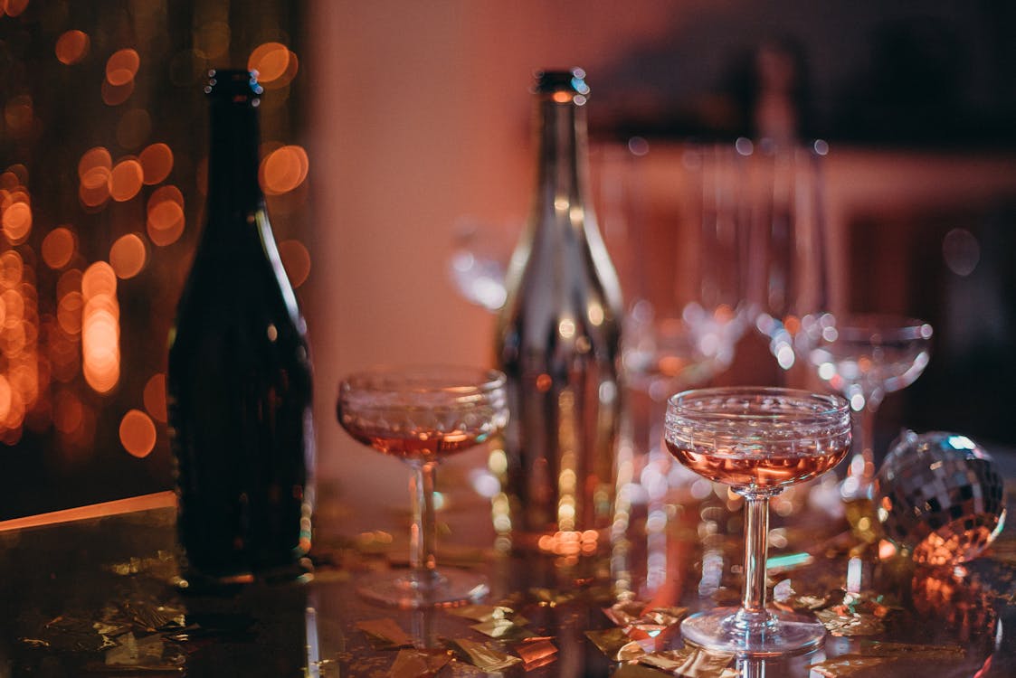 Free Clear Wine Glass Lot Stock Photo