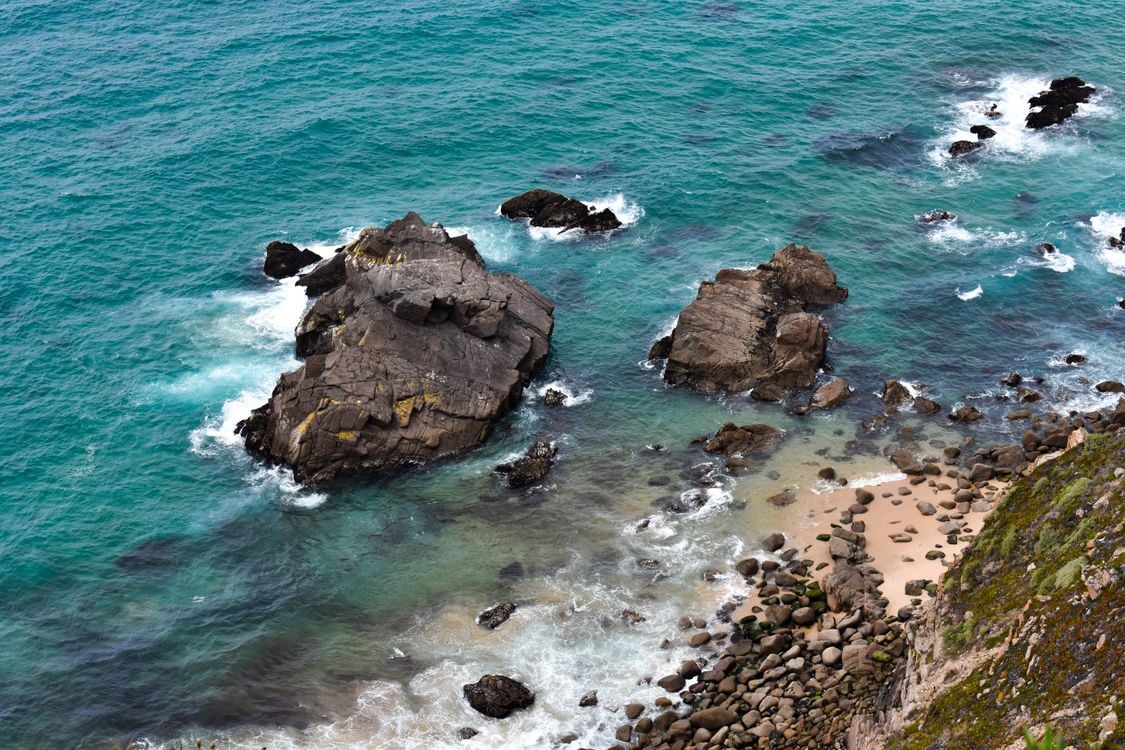 Lisbon Rocks Lisbon Coastal Rocks and Waves Scenic View · Free Stock Photo