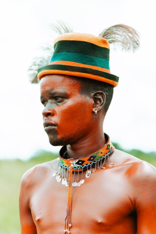 Traditional African Tribal Attire with Painted Body · Free Stock Photo