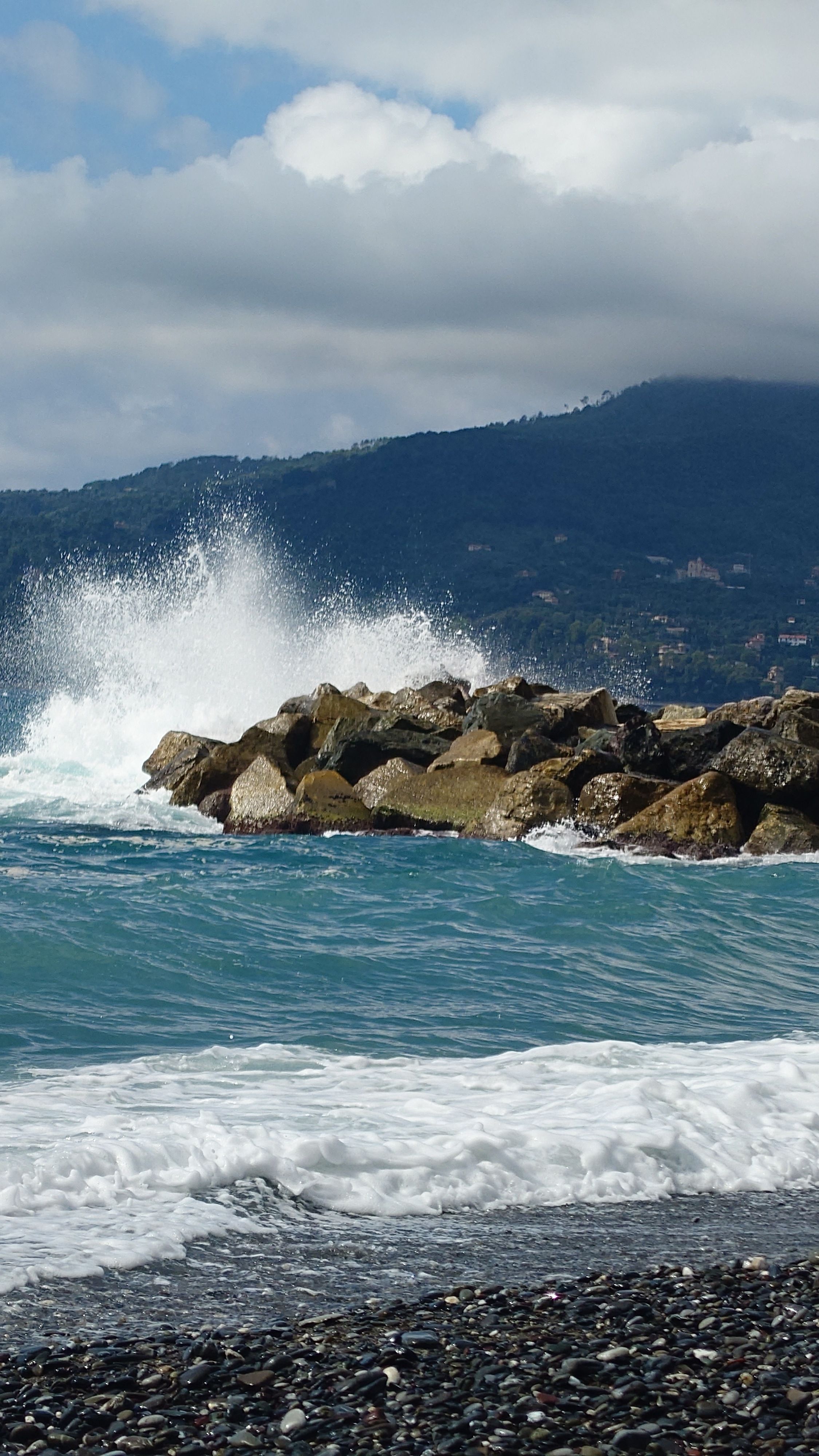 Rocky Coastline with Ocean Waves Crashing · Free Stock Photo