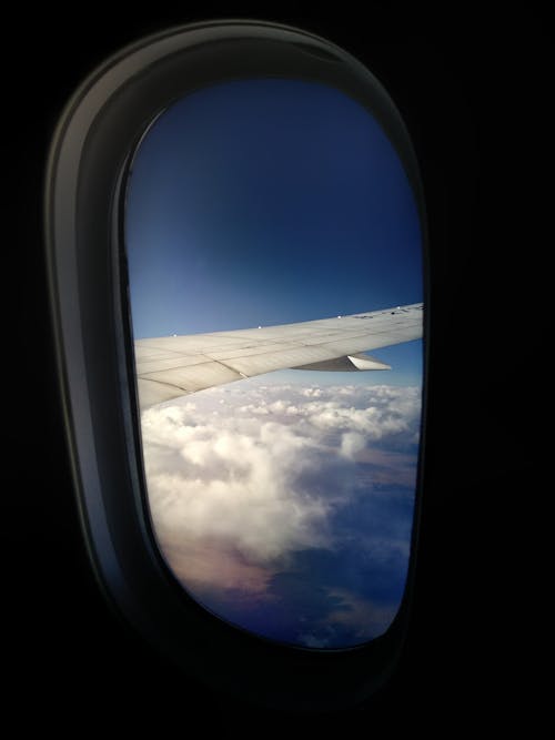 Free stock photo of aeroplane, aircraft wings, airplane window