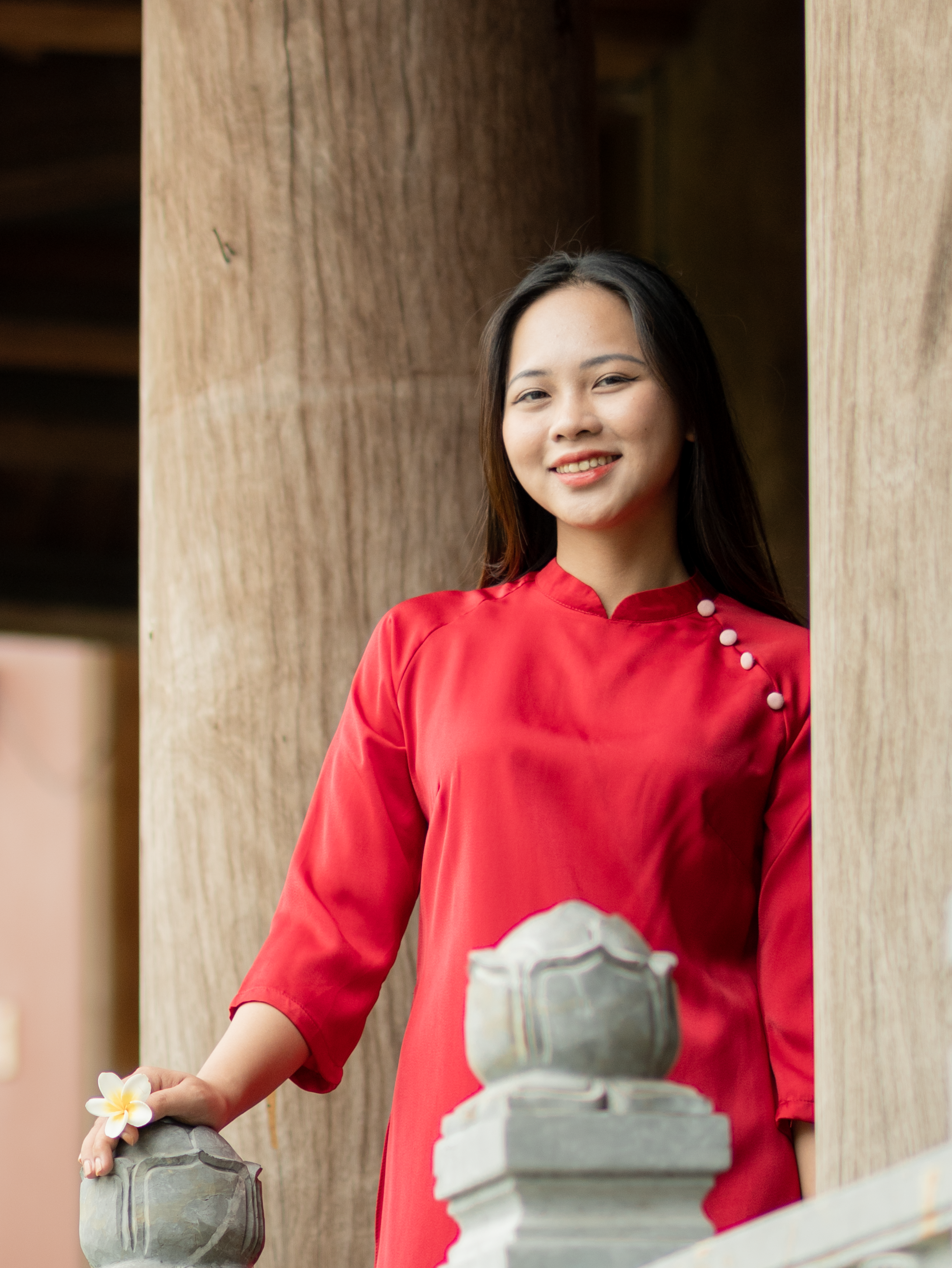 Young Woman in Traditional Red Dress Outdoors · Free Stock Photo
