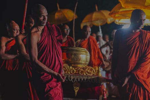 Night market textiles with a weaver — Luang Prabang