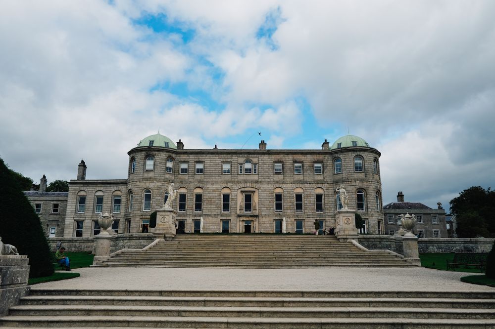 Powerscourt House and grand stone terraced staircase, Enniskerry
