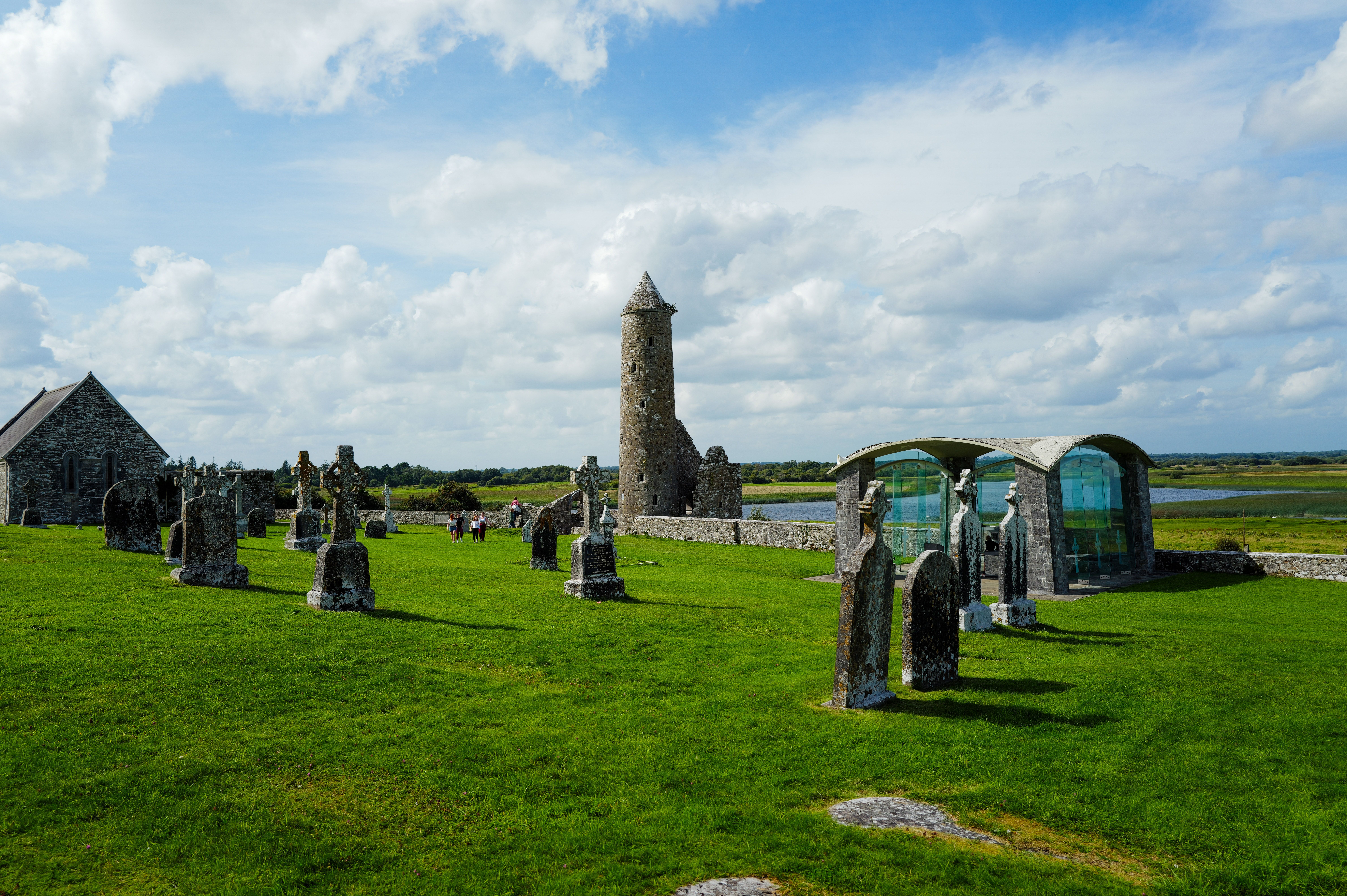 Scenic Ancient Irish Cemetery with Round Tower · Free Stock Photo