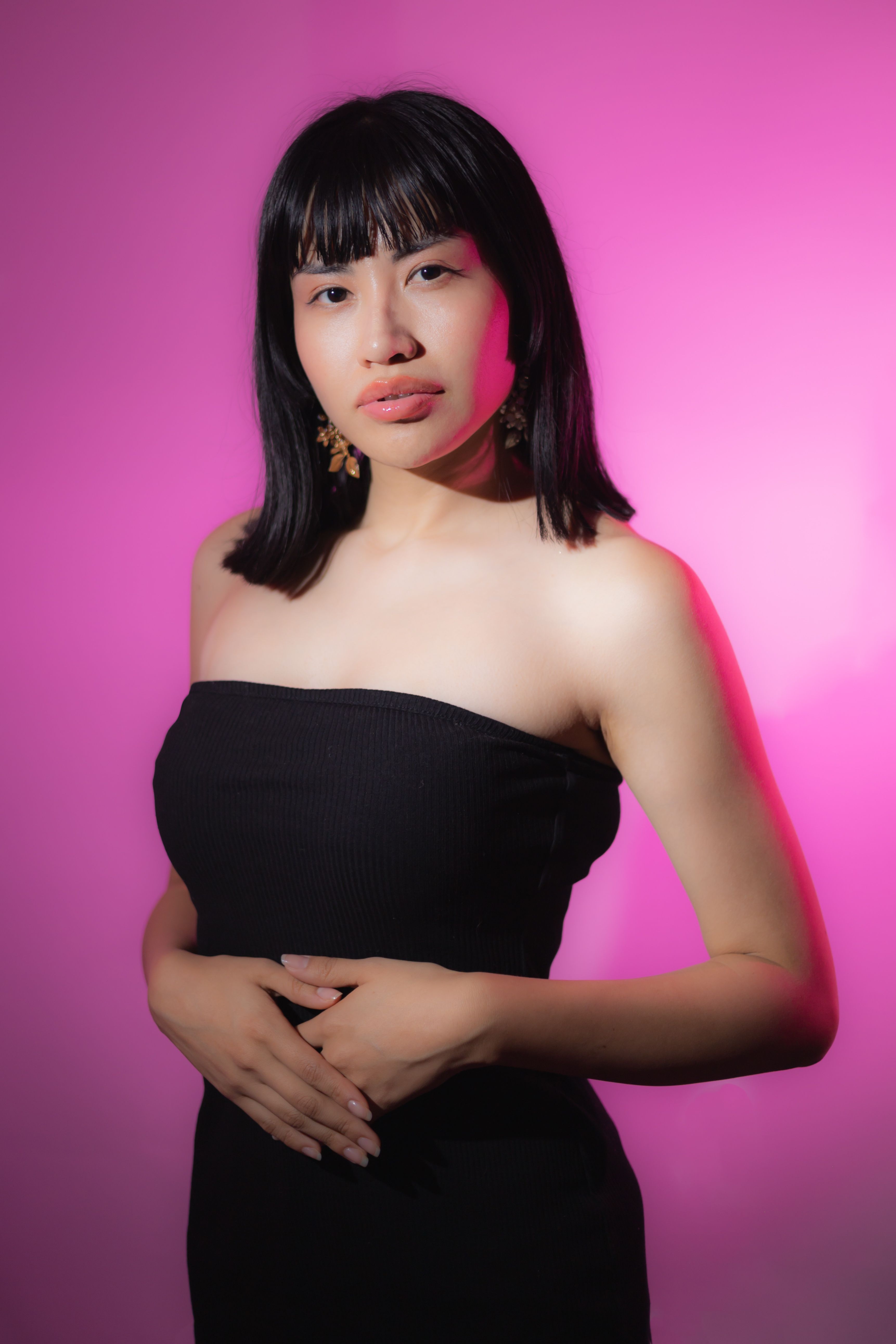 Elegant Portrait of Woman in Black Dress · Free Stock Photo
