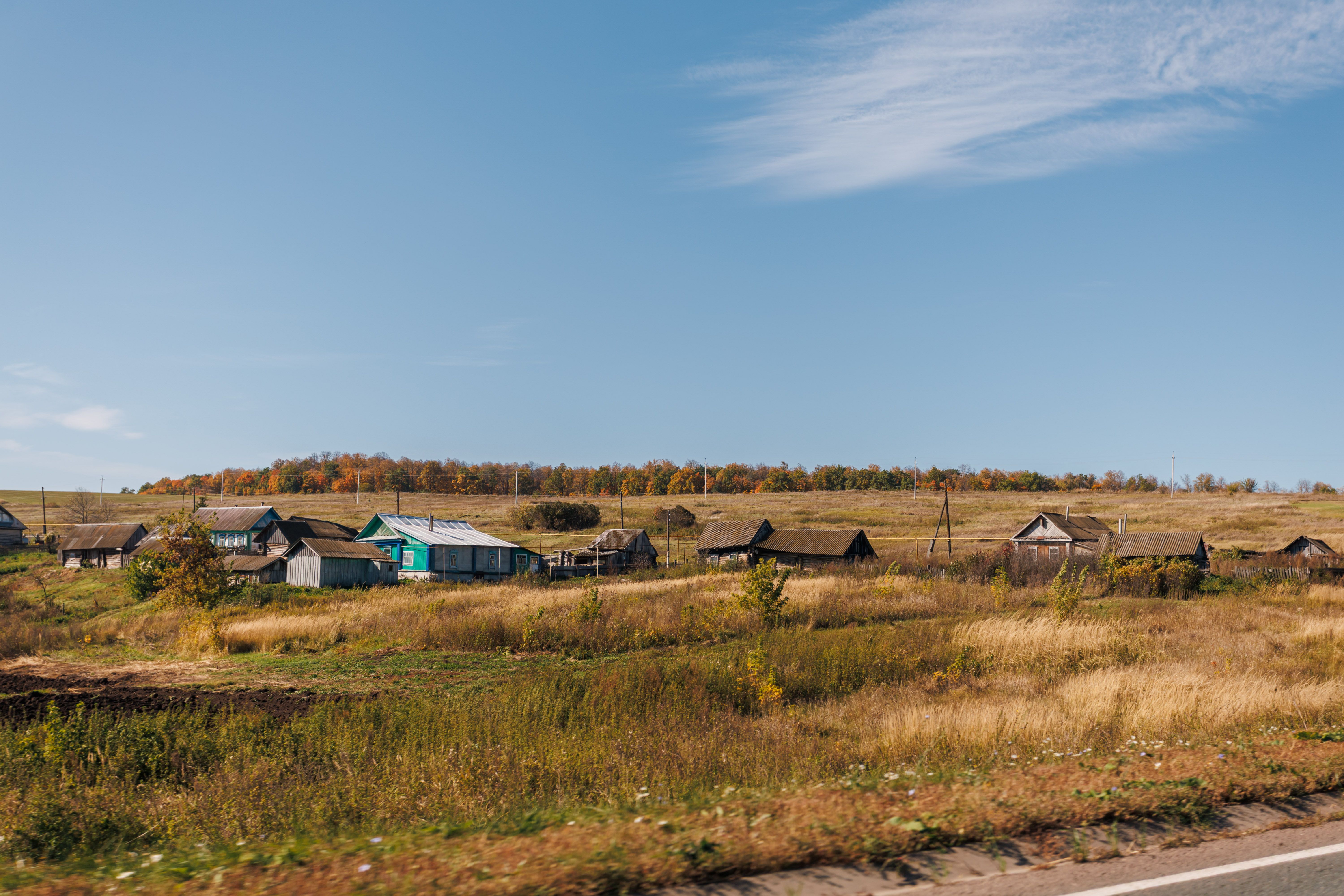 Rural Village Landscape with Autumn Colors · Free Stock Photo