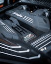 Lamborghini V12 Engine Close-Up with Branding
