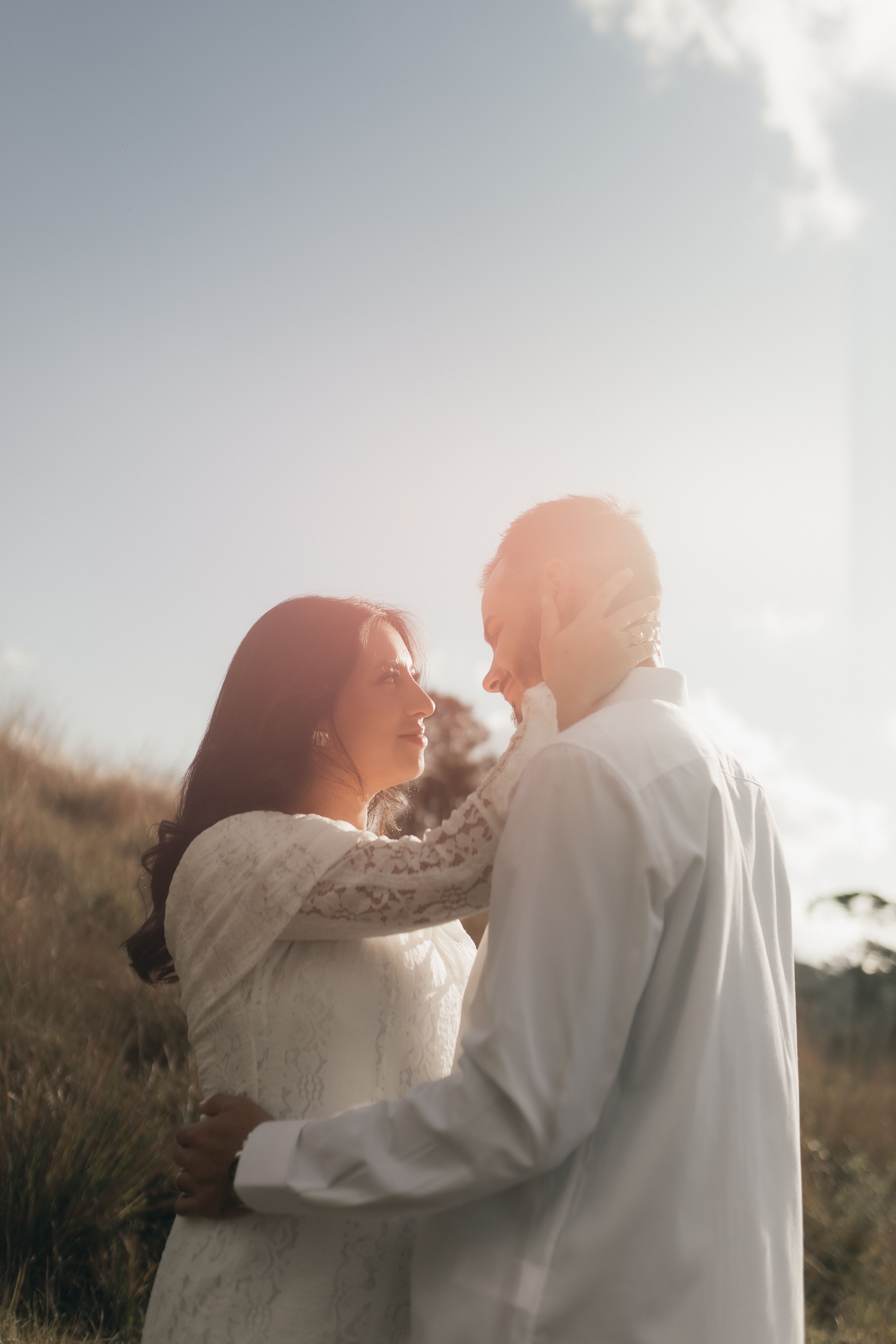 Romantic Outdoor Wedding Couple Embrace · Free Stock Photo