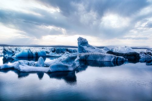 Free Stunning view of icebergs floating on Jökulsárlón Glacier Lagoon in Iceland's captivating landscape. Stock Photo