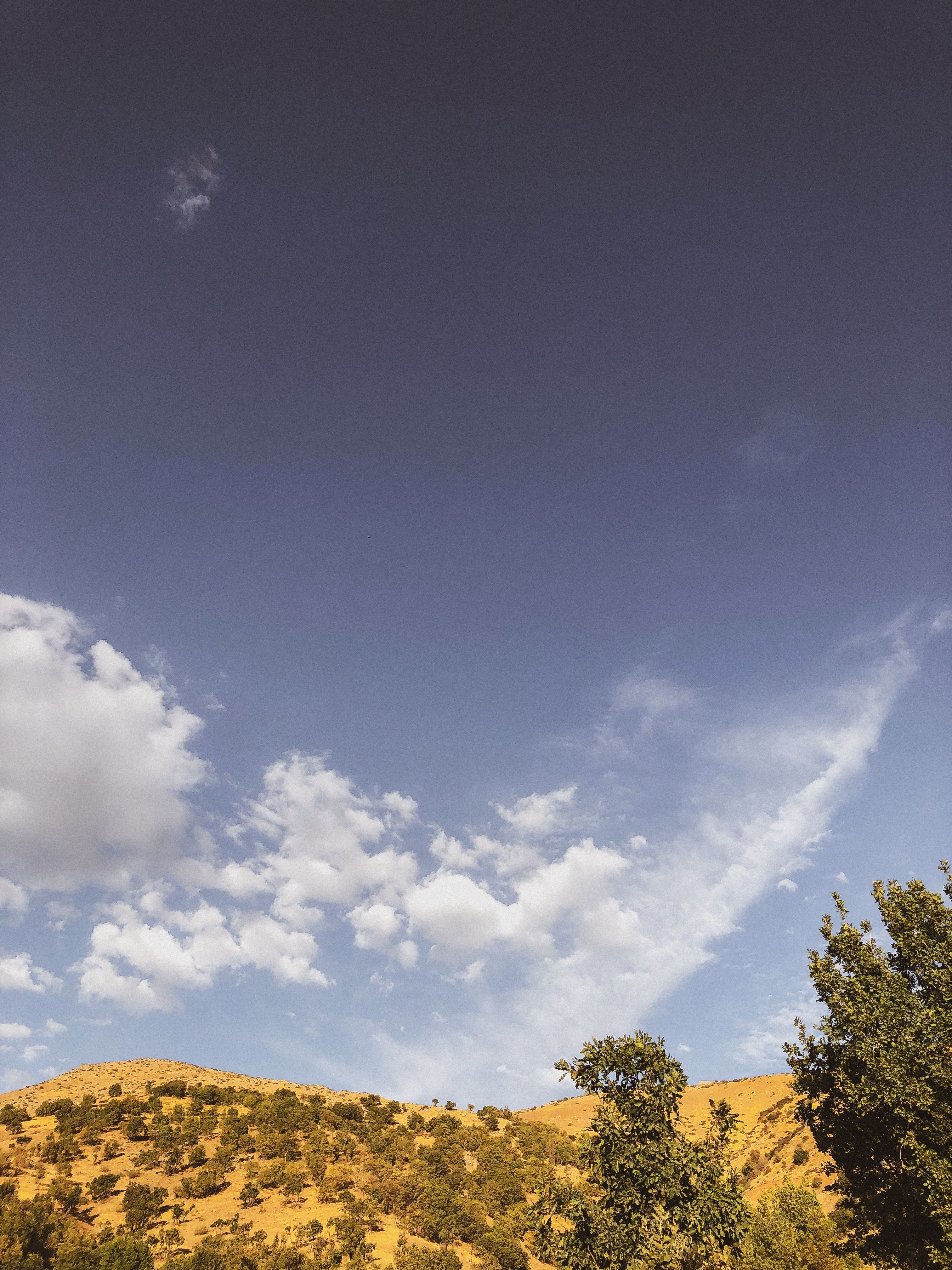 Serene Landscape with Blue Sky and Clouds · Free Stock Photo