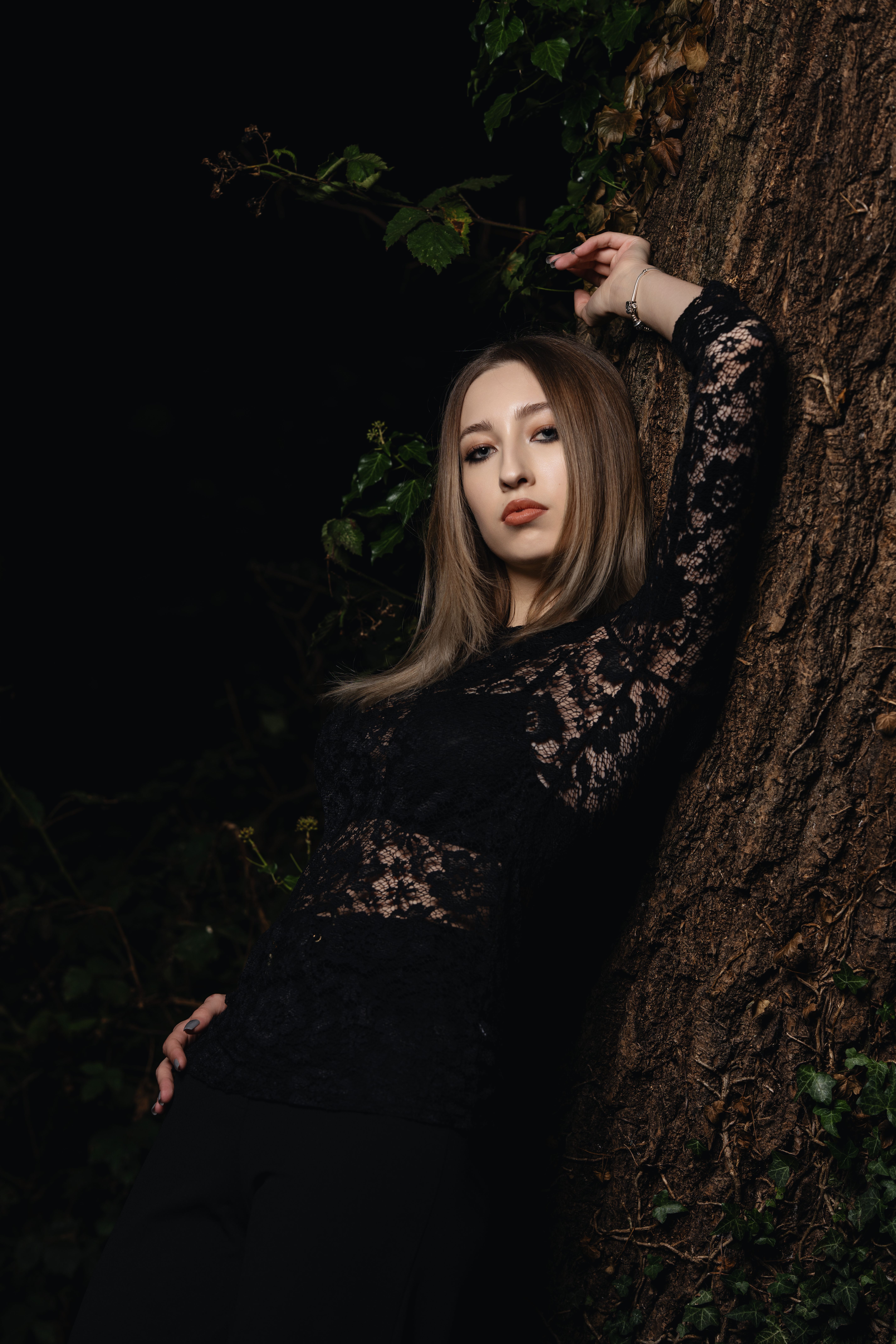 Elegant Portrait of a Woman in Black Lace · Free Stock Photo