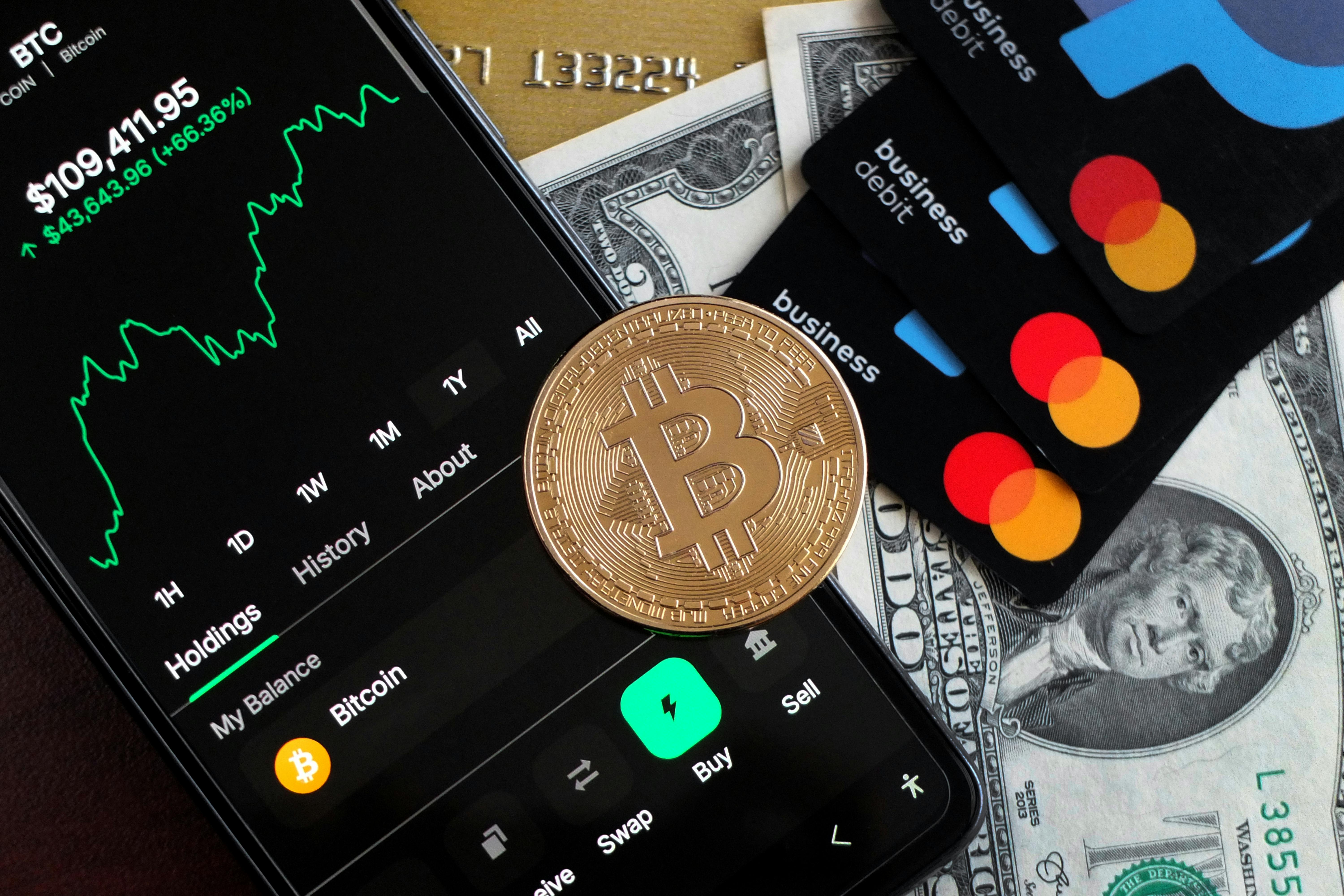 Bitcoin and Financial Transactions Concept Image · Free Stock Photo
