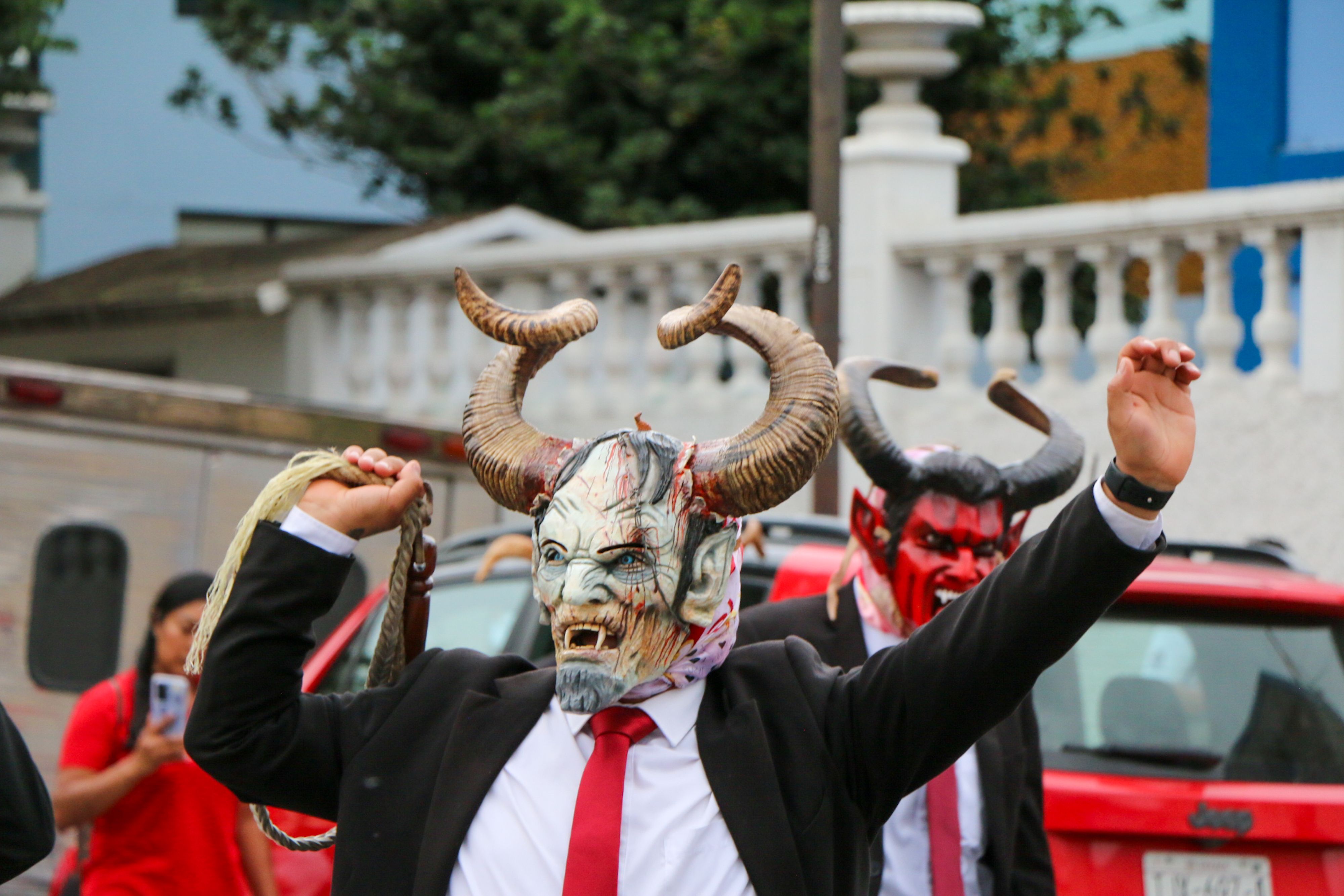 Traditional Festival with Horned Masks Parade · Free Stock Photo