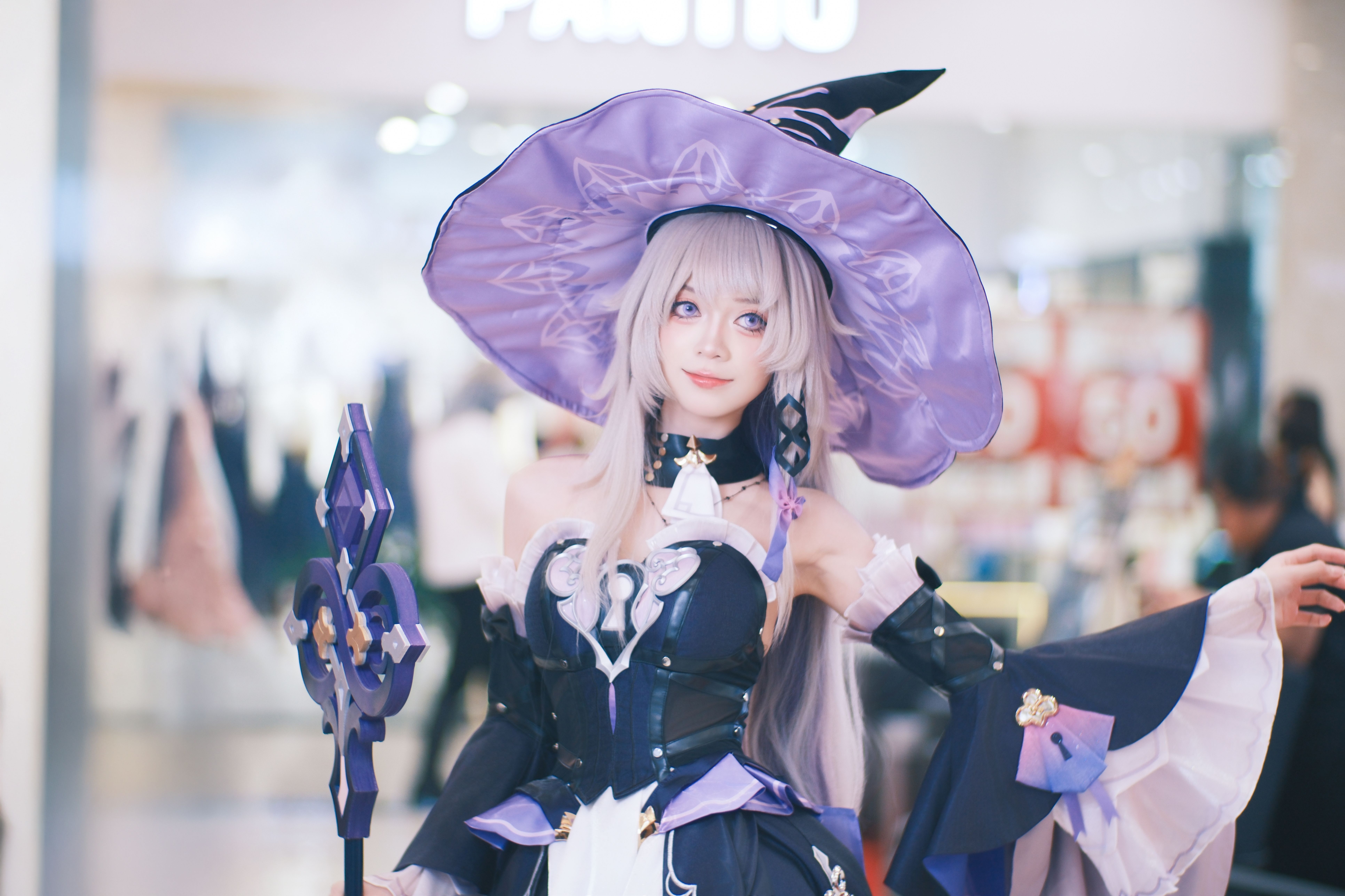 Fantasy Cosplay Witch in Shopping Center