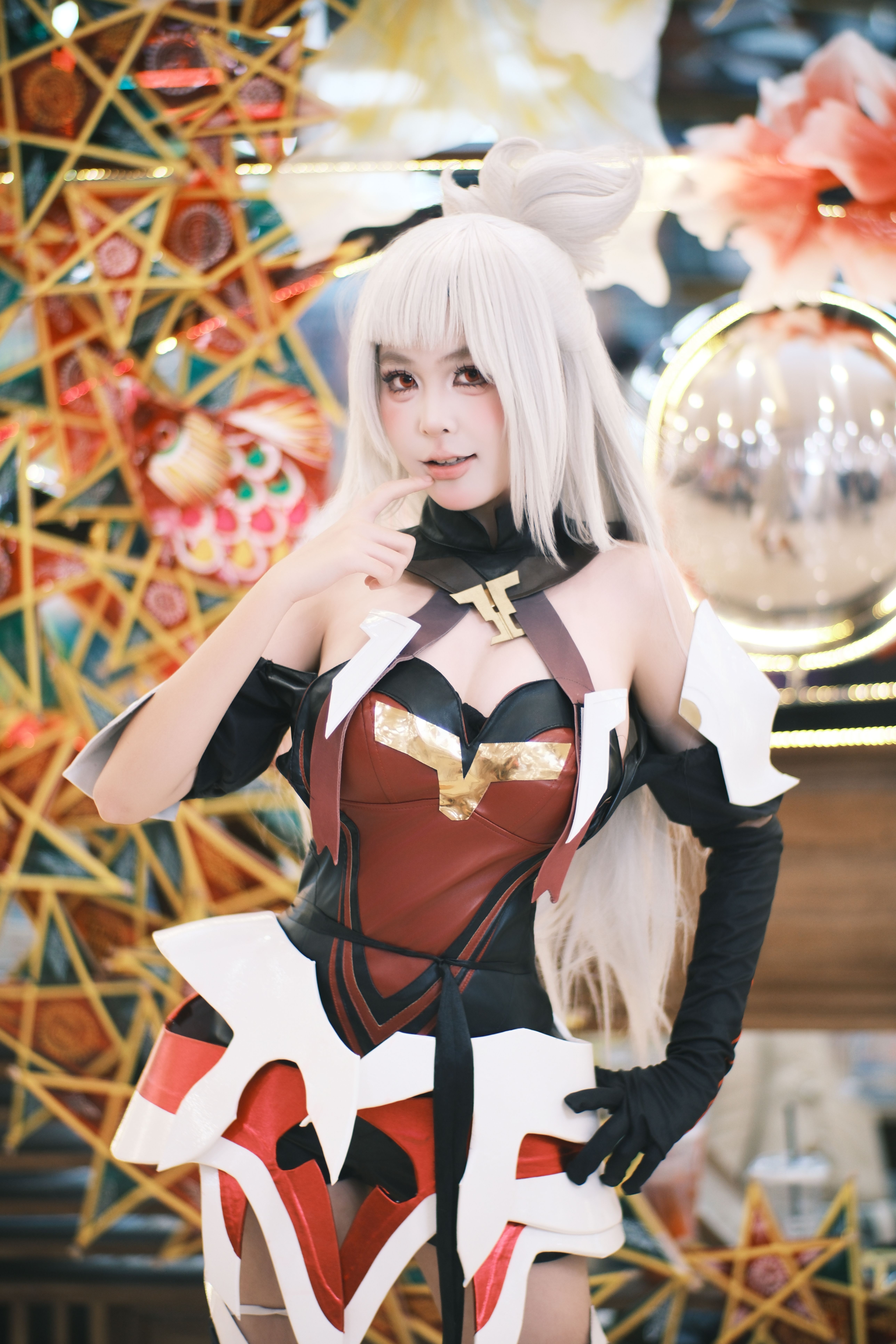 Vibrant Cosplay Character in Futuristic Costume