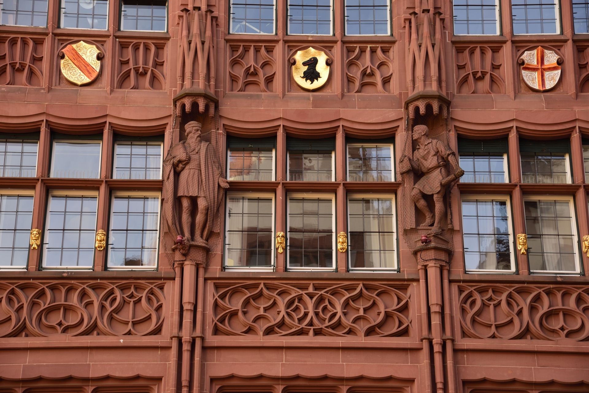 Architectural details of historic building in Freiburg
