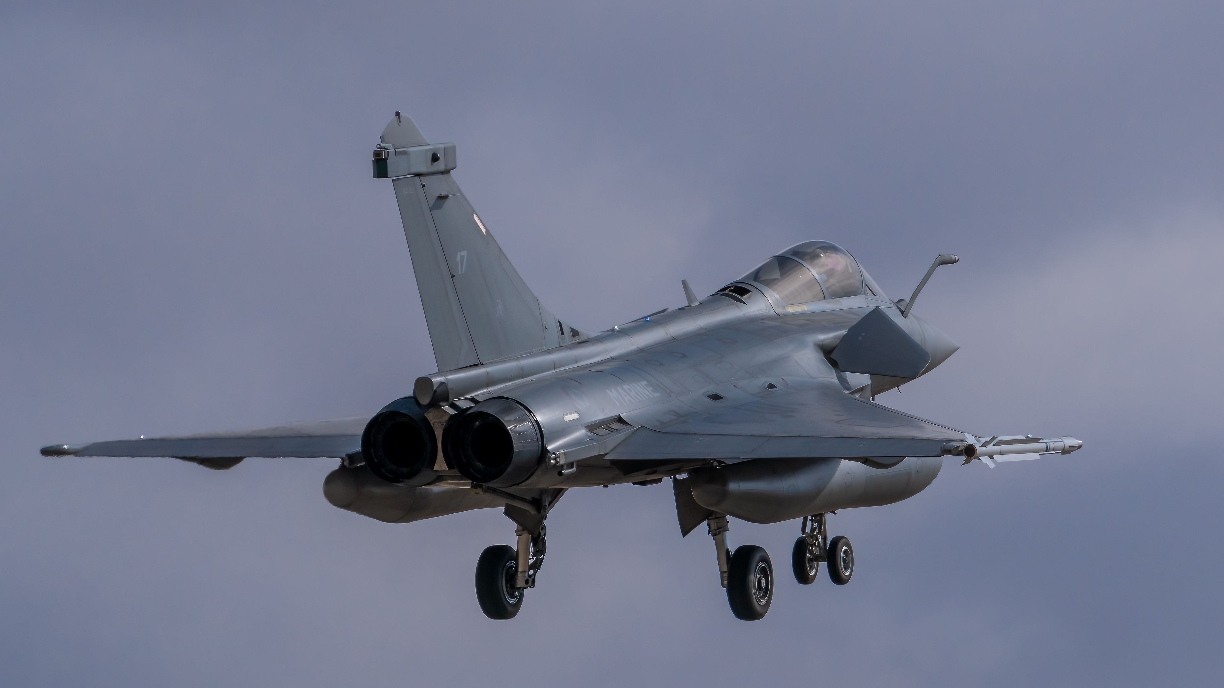 Dassault Rafale Jet in Flight in Cloudy Sky · Free Stock Photo