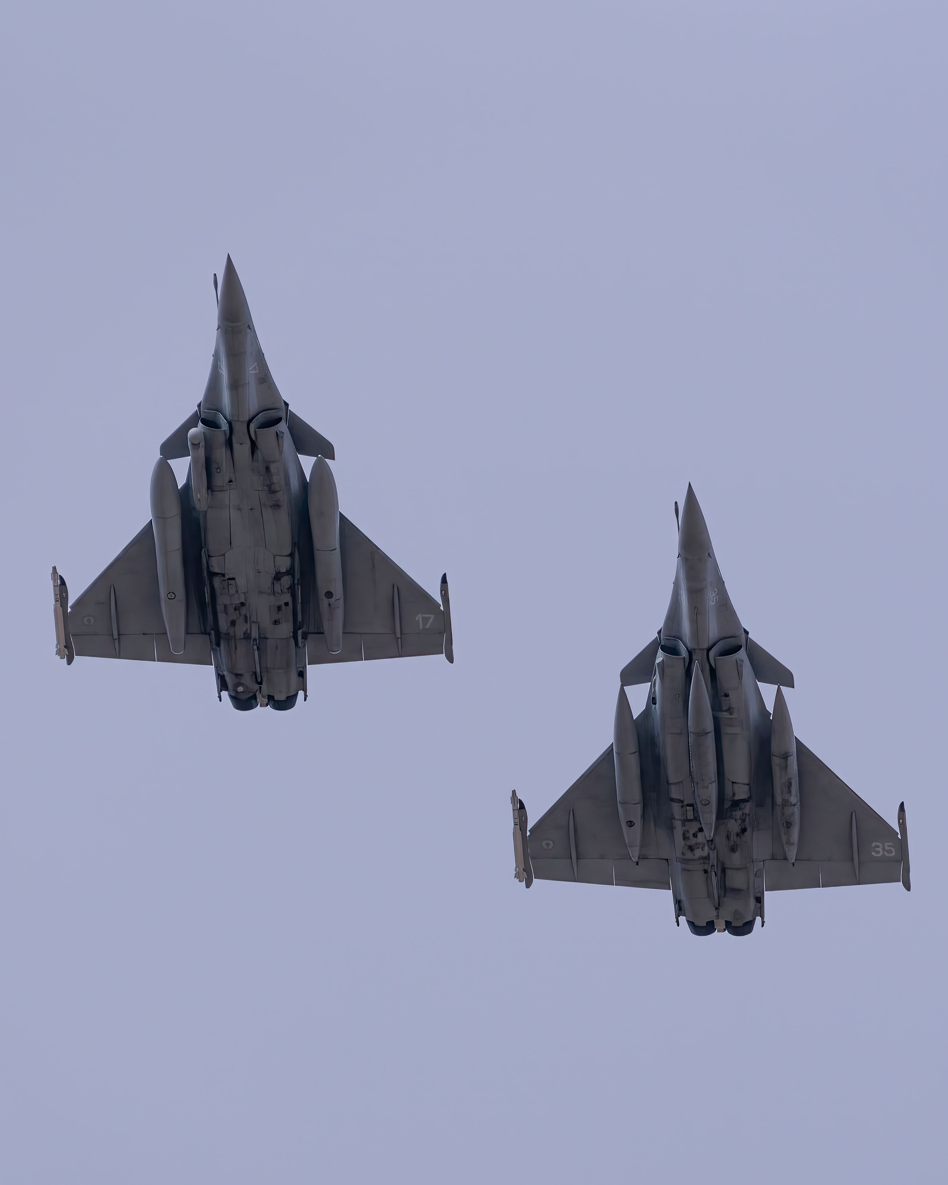 Rafale Fighter Jets in Formation Flight · Free Stock Photo