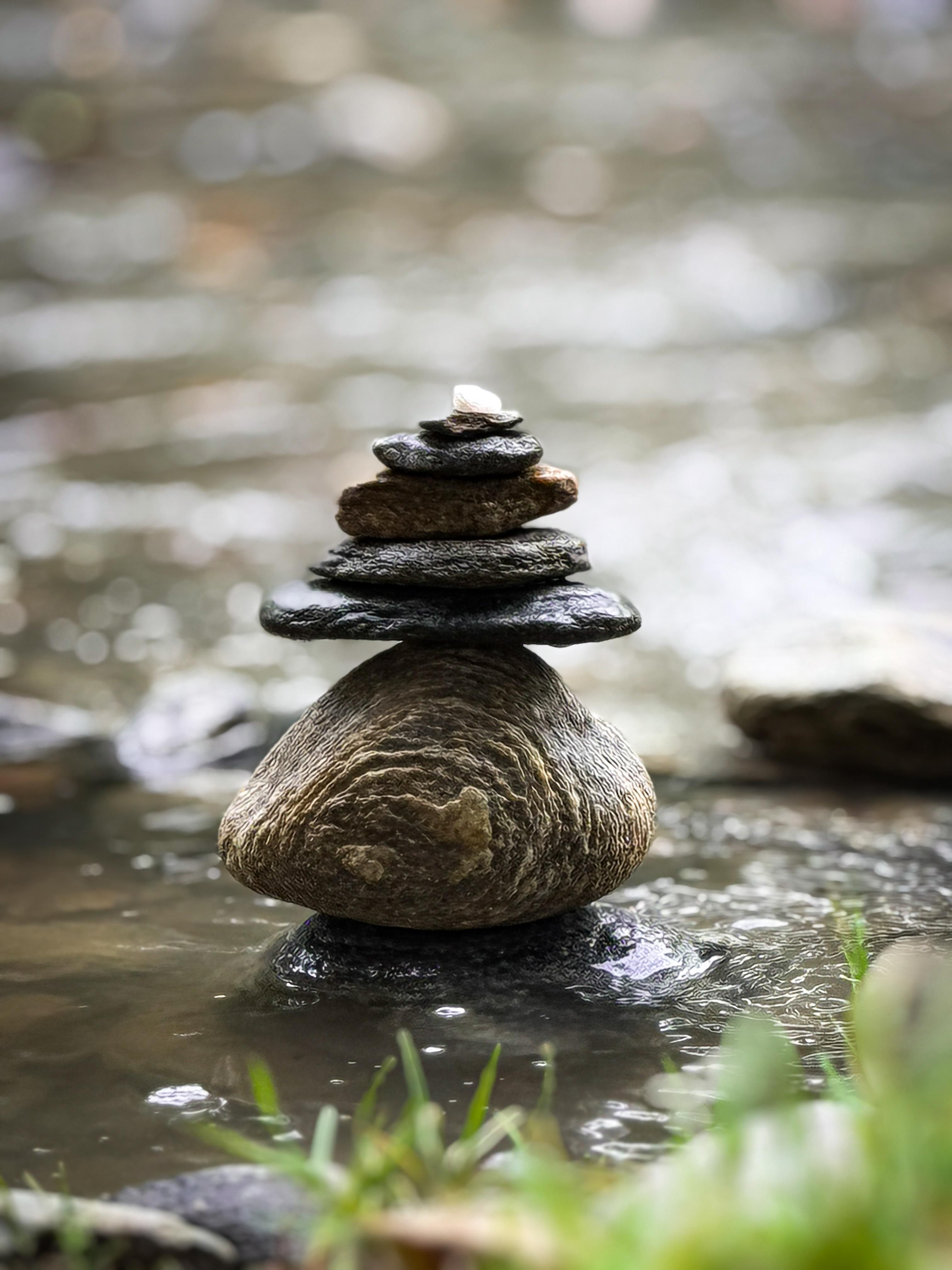 Garden With Stacked Stones Rocks Photos, Download The BEST Free Garden ...