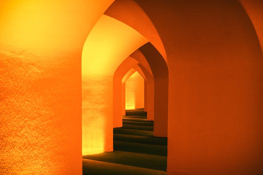 A beautifully lit corridor with arches, capturing the essence of Istanbul architecture.