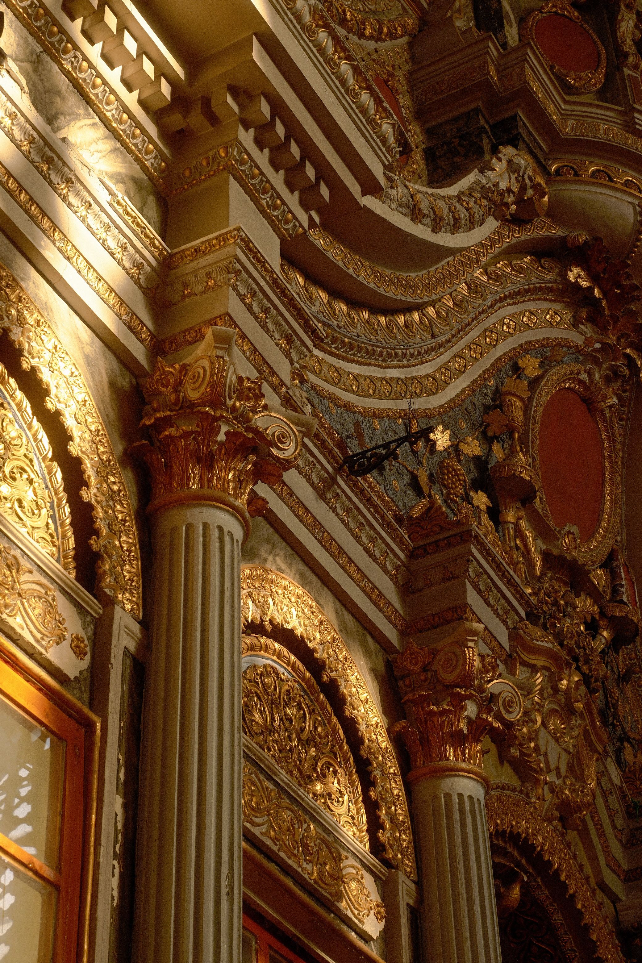Ornate gold Baroque architectural detailing