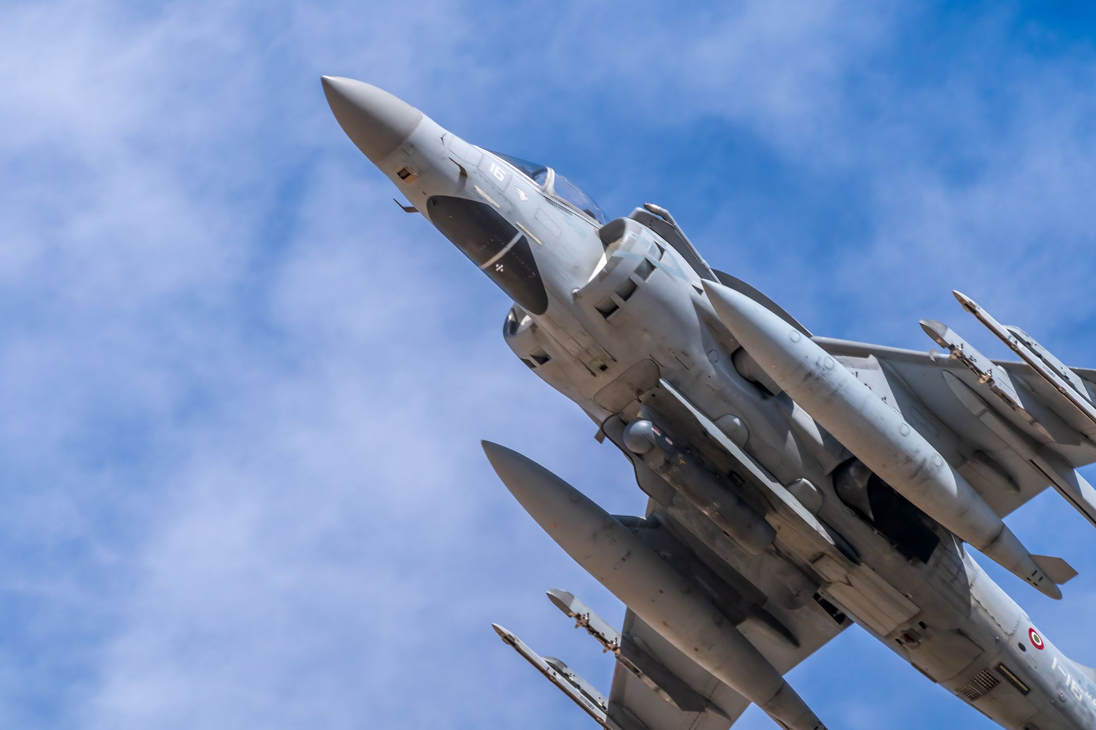 Dynamic Jet Fighter in a Clear Blue Sky · Free Stock Photo