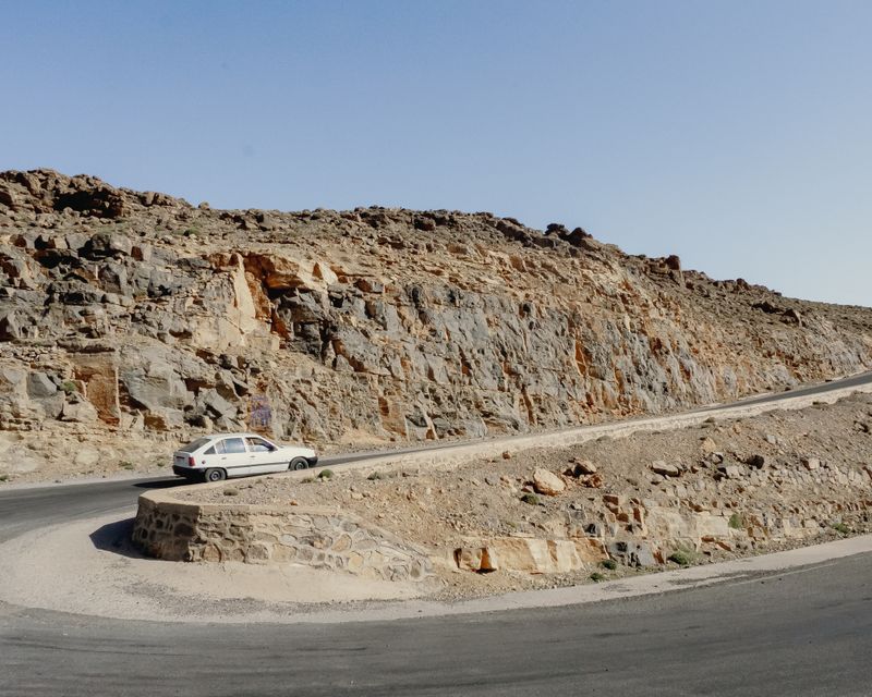Road through Moroccan countryside toward the coast